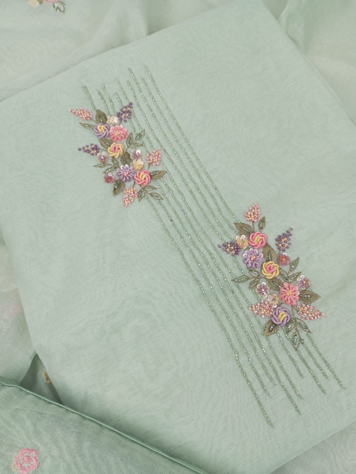 GULBAGH-Unstitched Mul-Chanderi Suit set