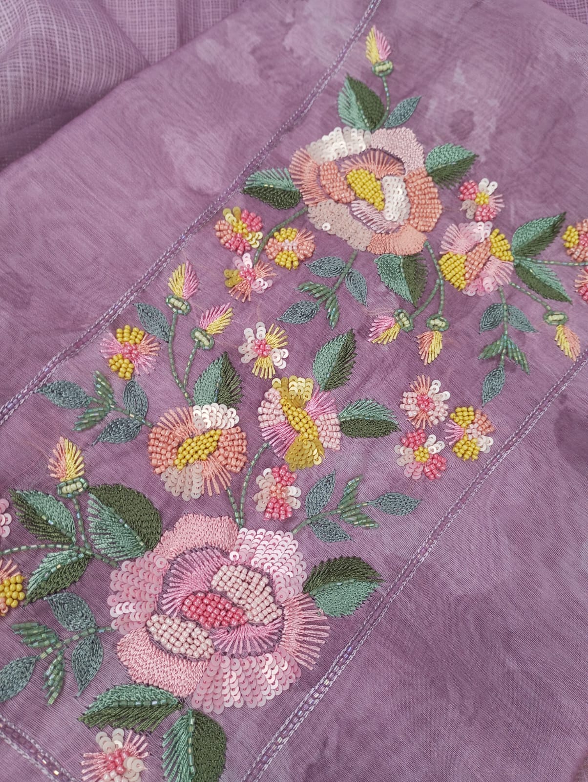 LAVENDER GRACE-Unstitched Cotton Suit Set