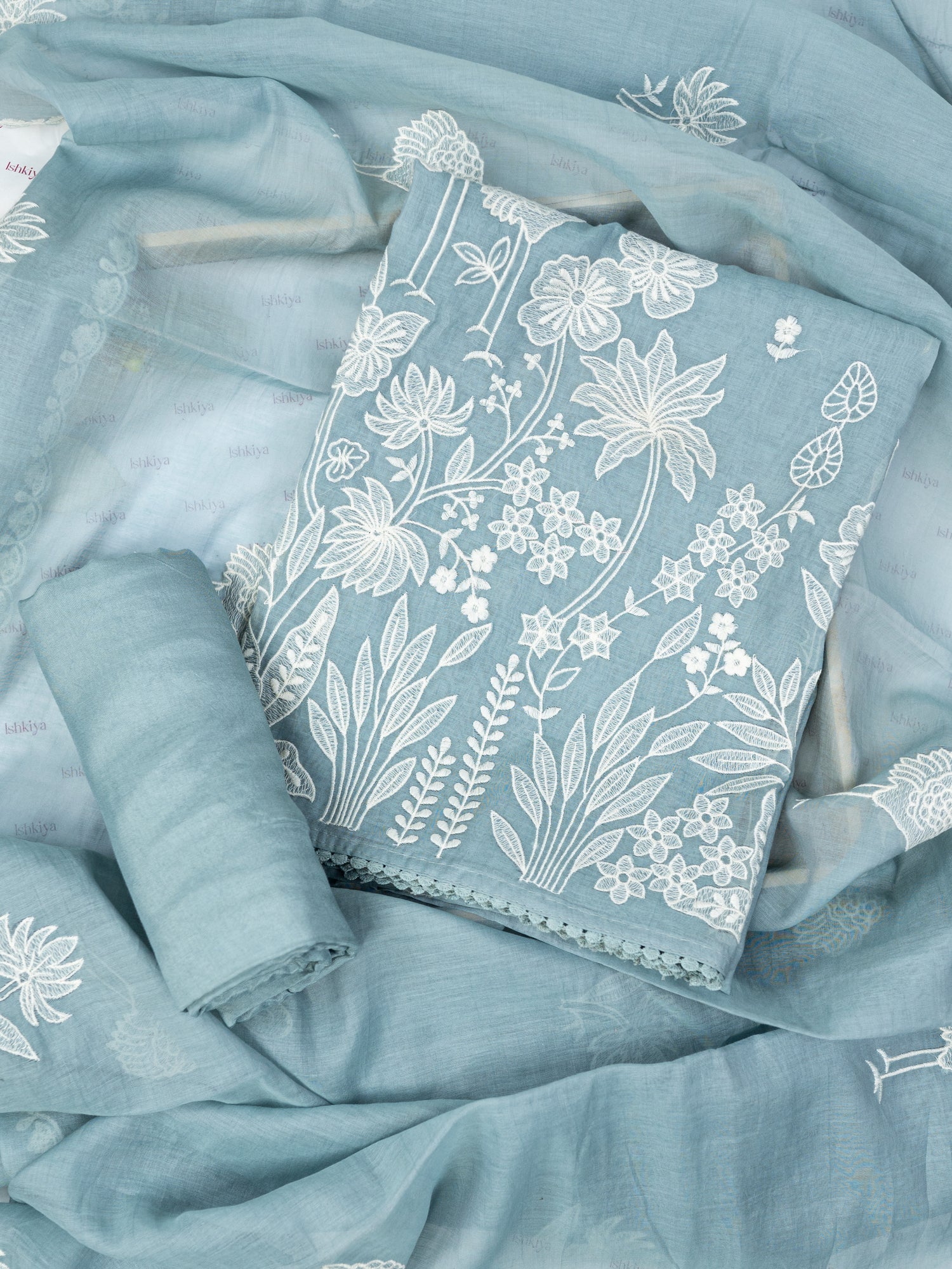RUBARU-Unstitched Mul-Chanderi Suit Set