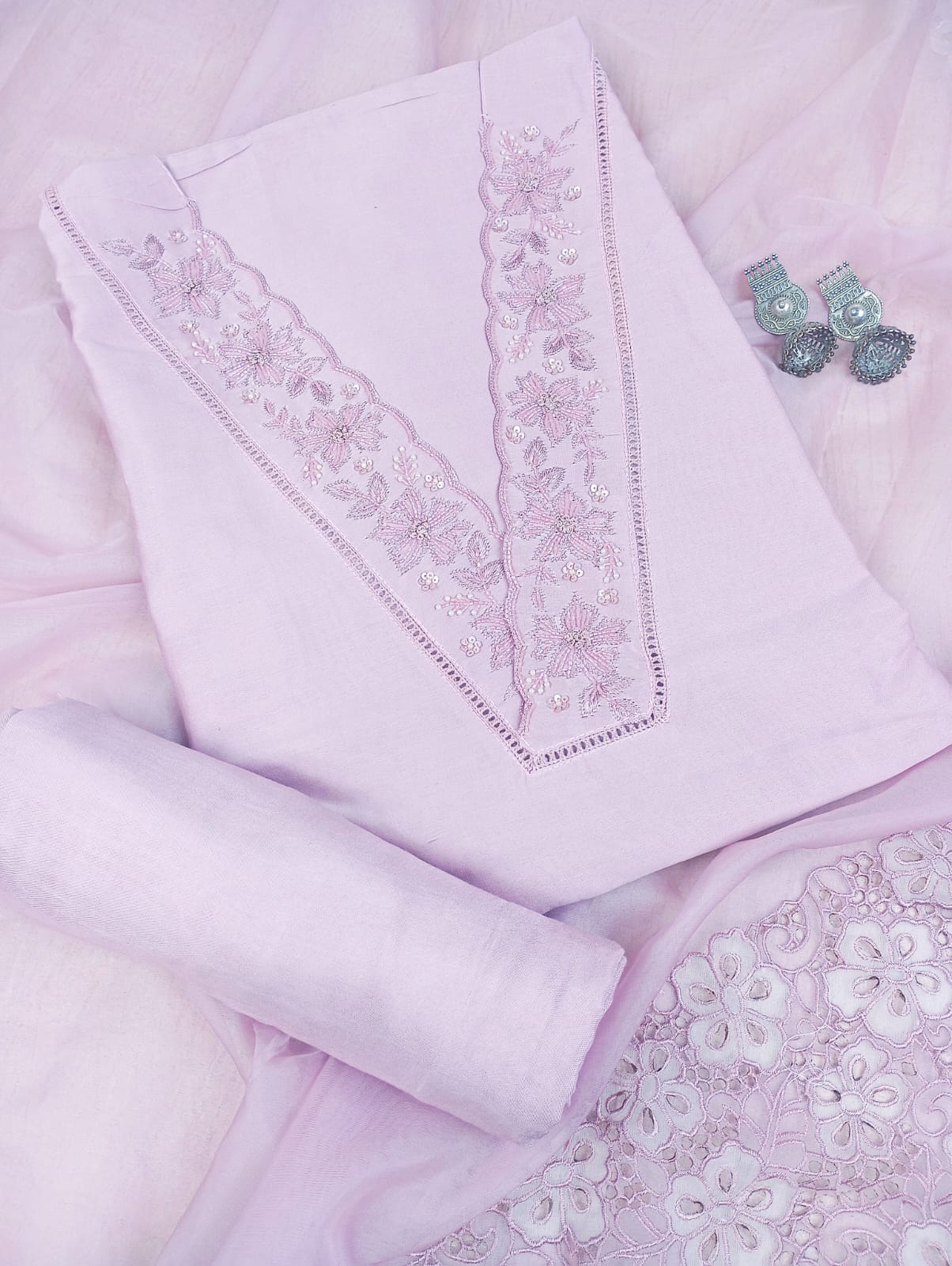 SITARA BREEZE-Unstitched Mul-Chanderi Suit Set