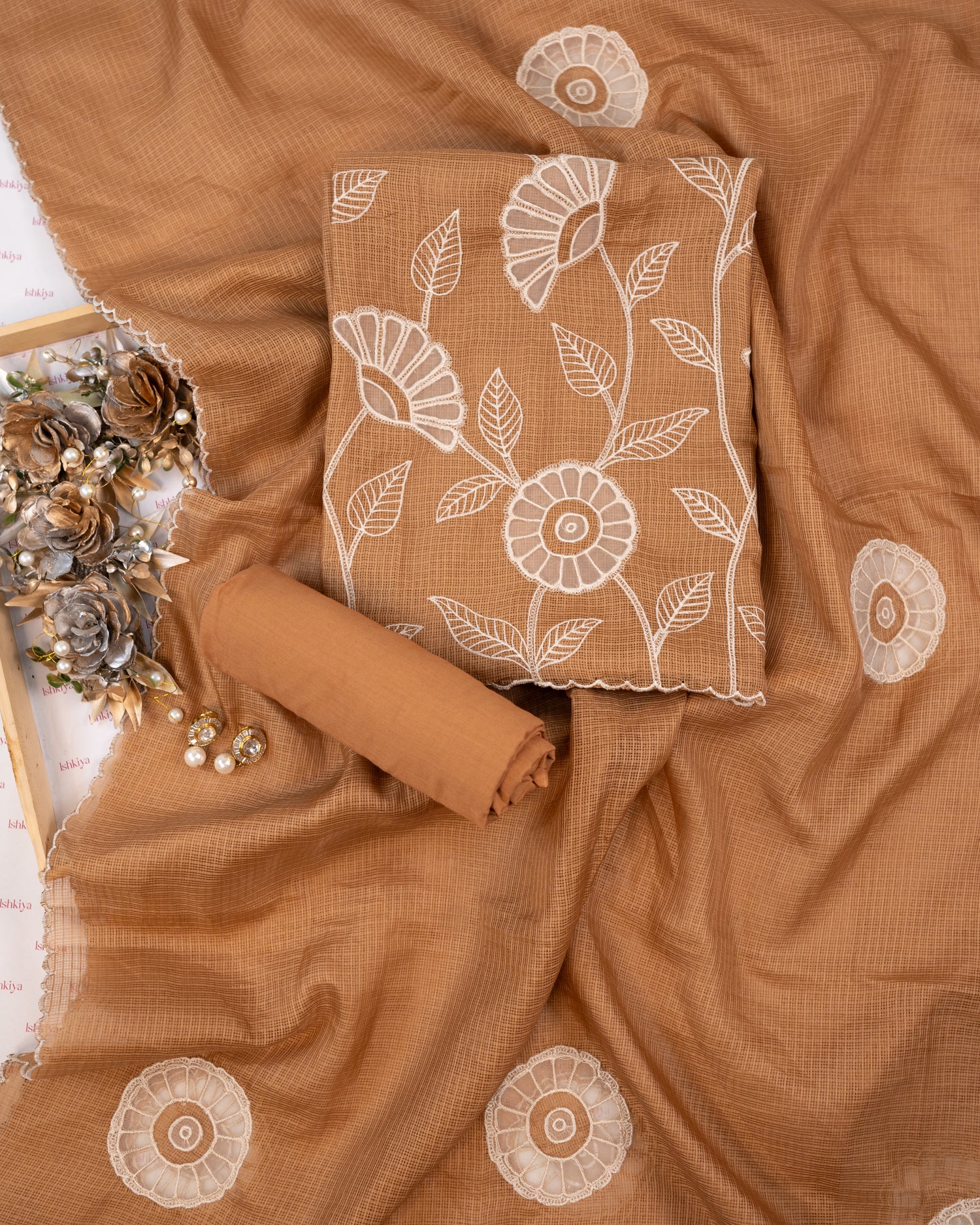 ESHAAL-Unstitched Kota Suit Set