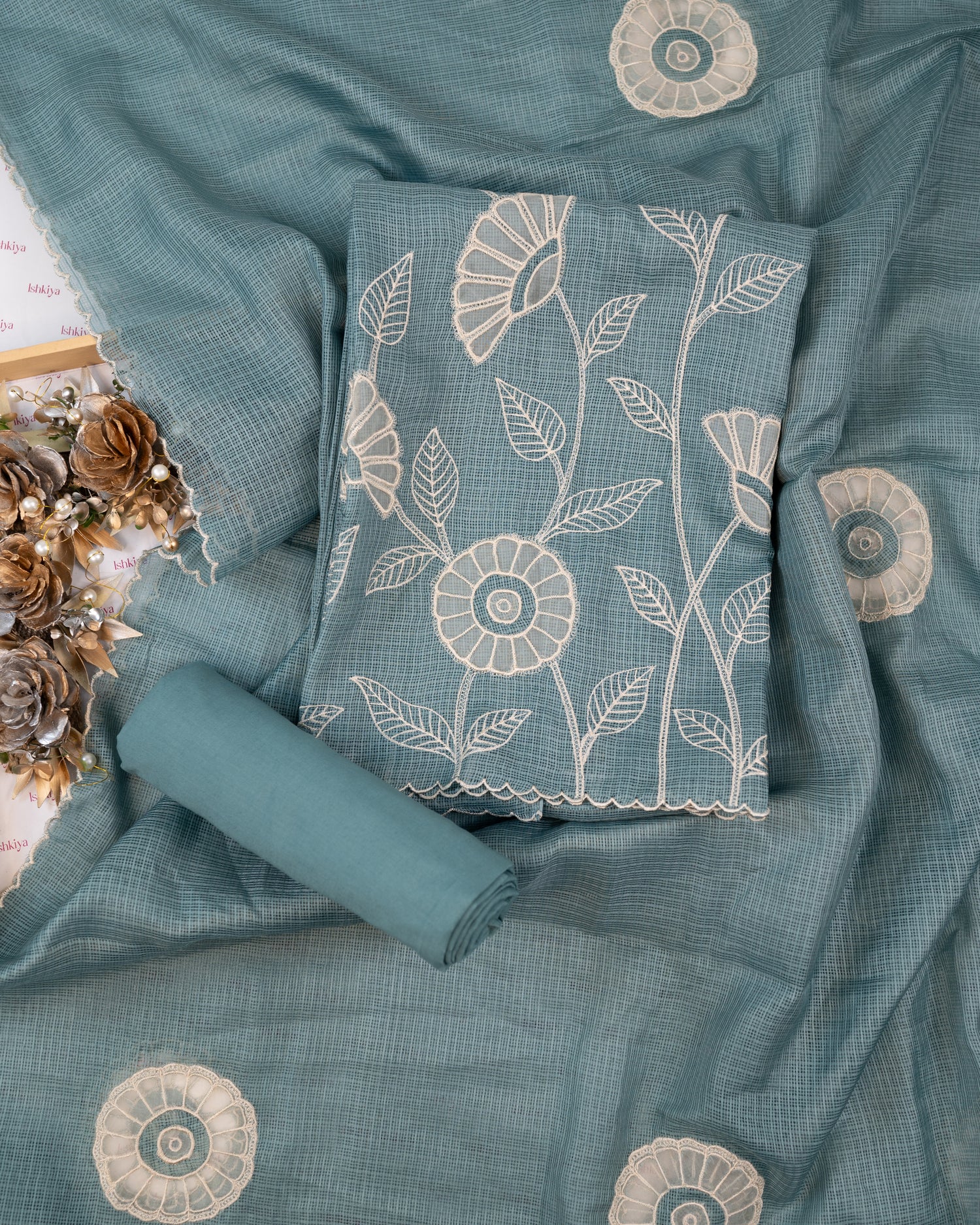 ESHAAL-Unstitched Kota Suit Set
