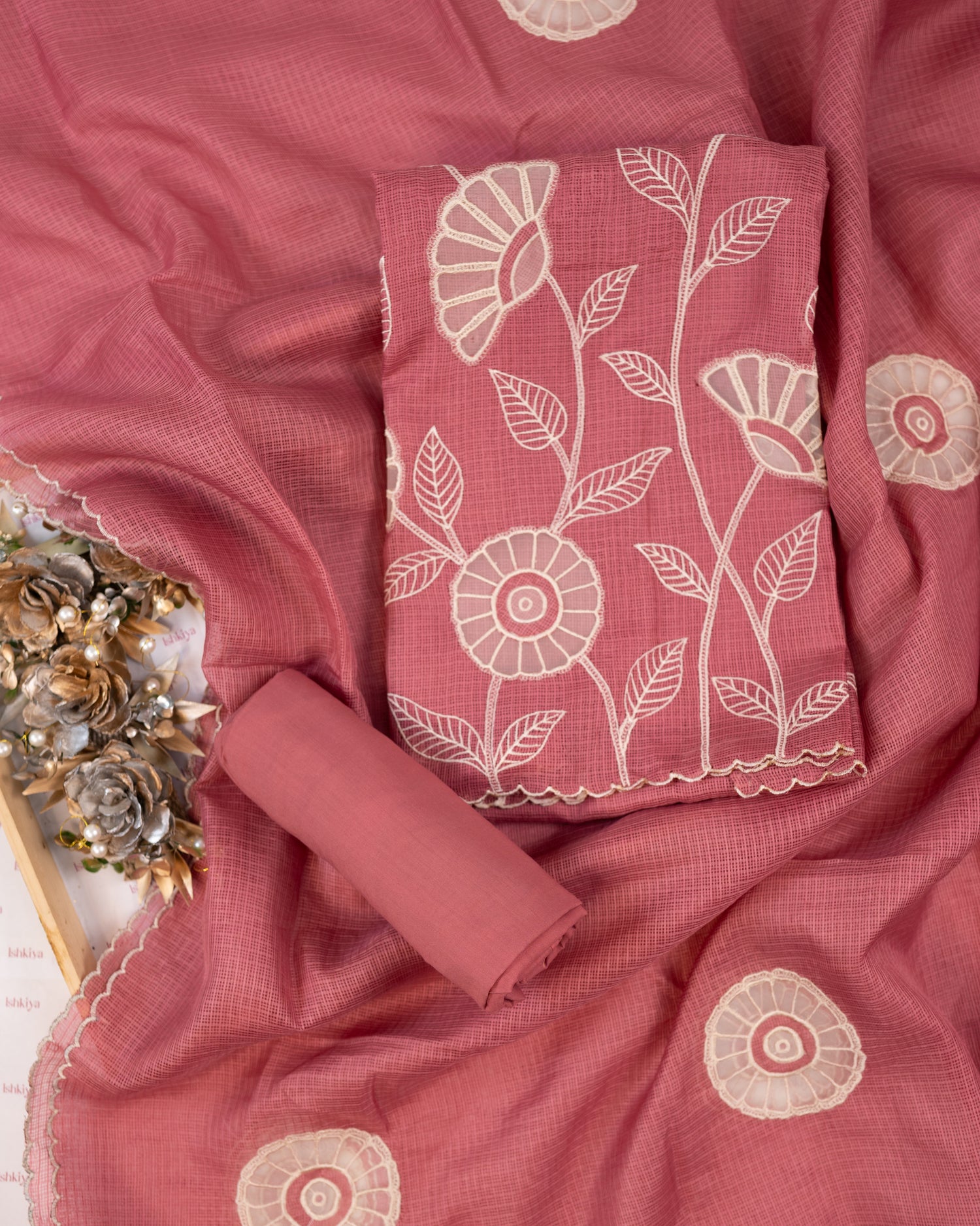 ESHAAL-Unstitched Kota Suit Set