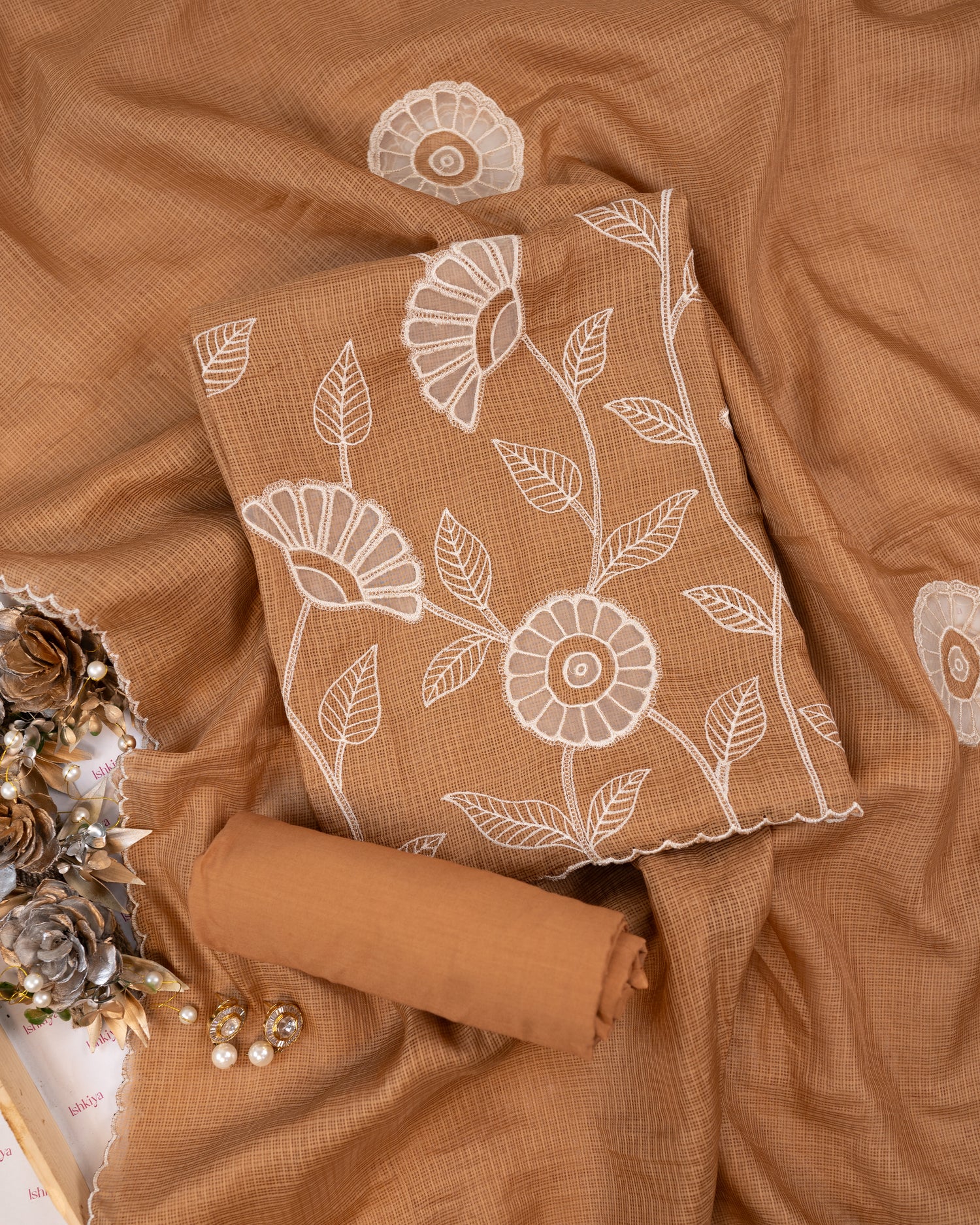 ESHAAL-Unstitched Kota Suit Set