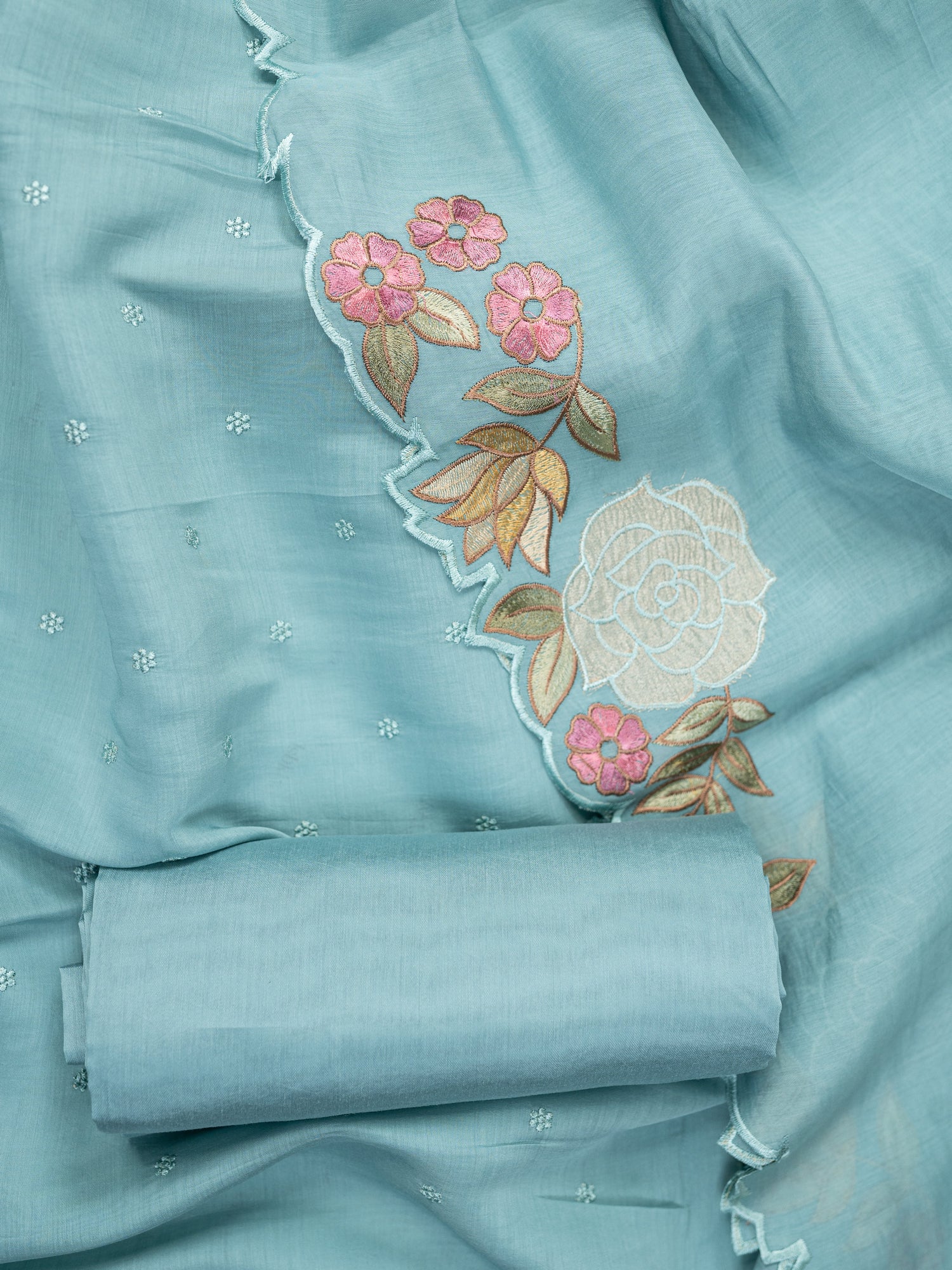 RAAZ-Unstitched Mul-Chanderi Suit Set