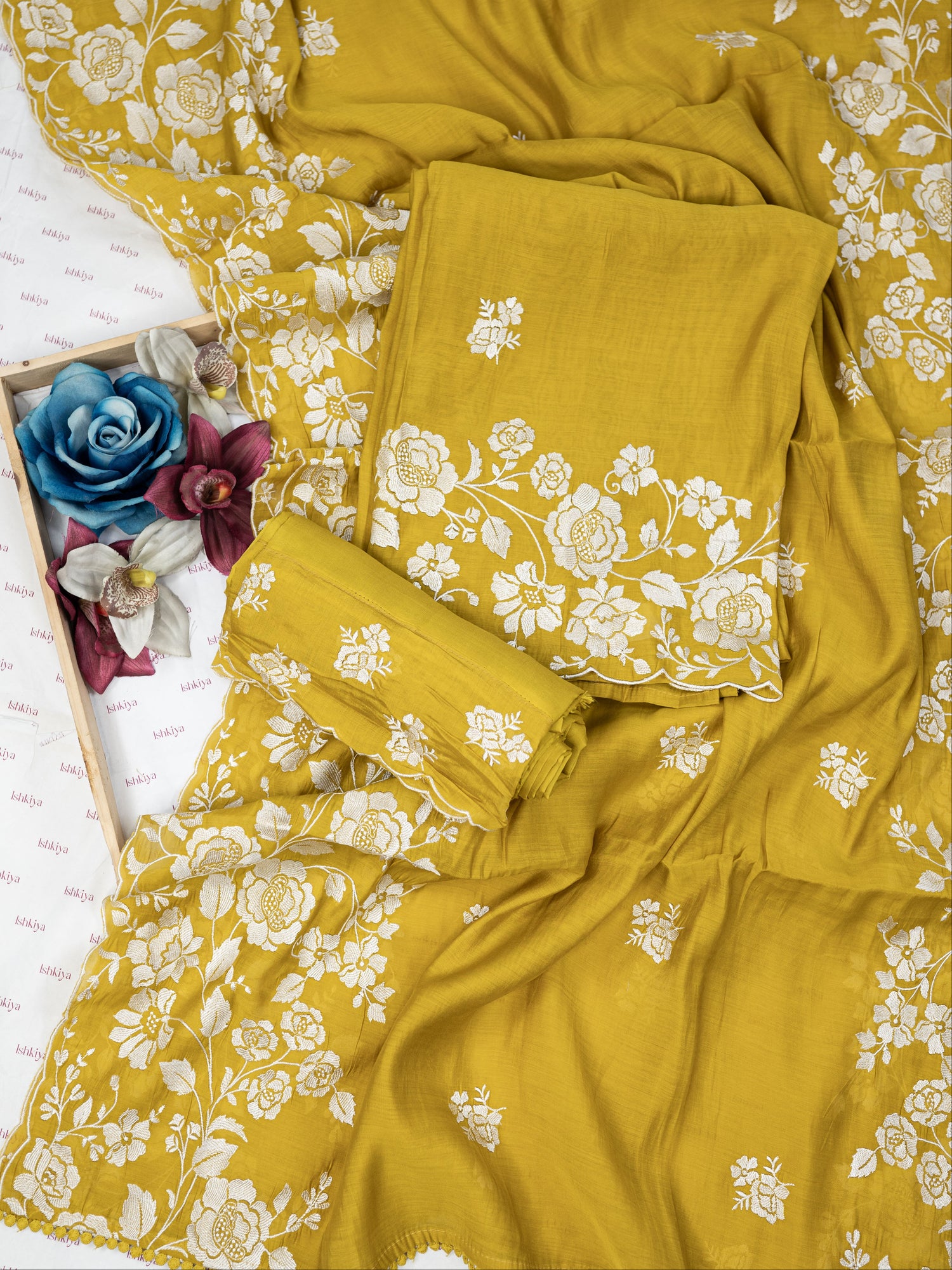 HEER-Unstitched Mul-Chanderi Suit Set