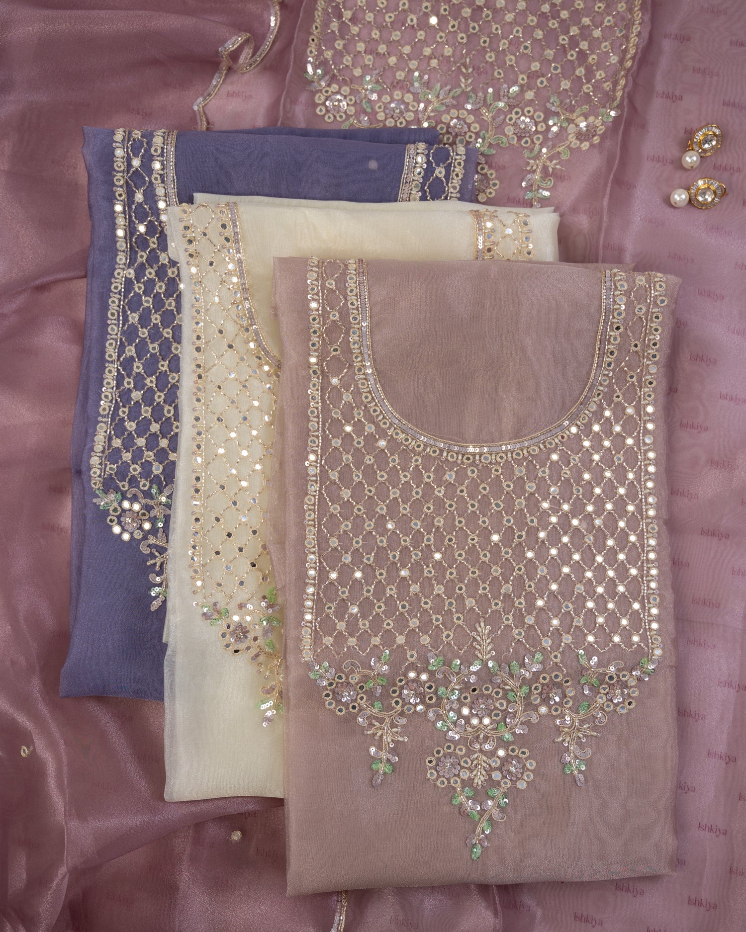 GULISTAN-Unstitched Organza Tissue Suit Set