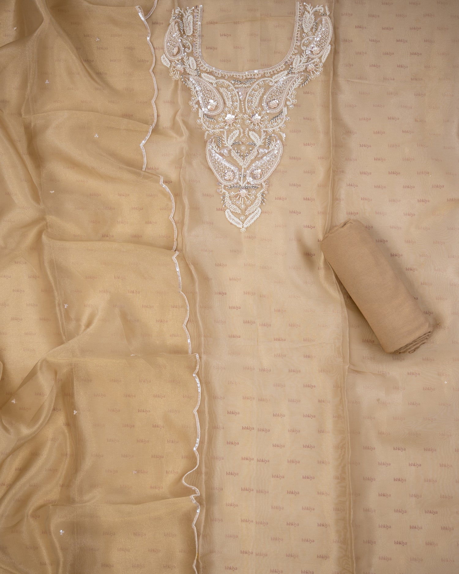SABZ-Unstitched Organza Tissue Suit Set