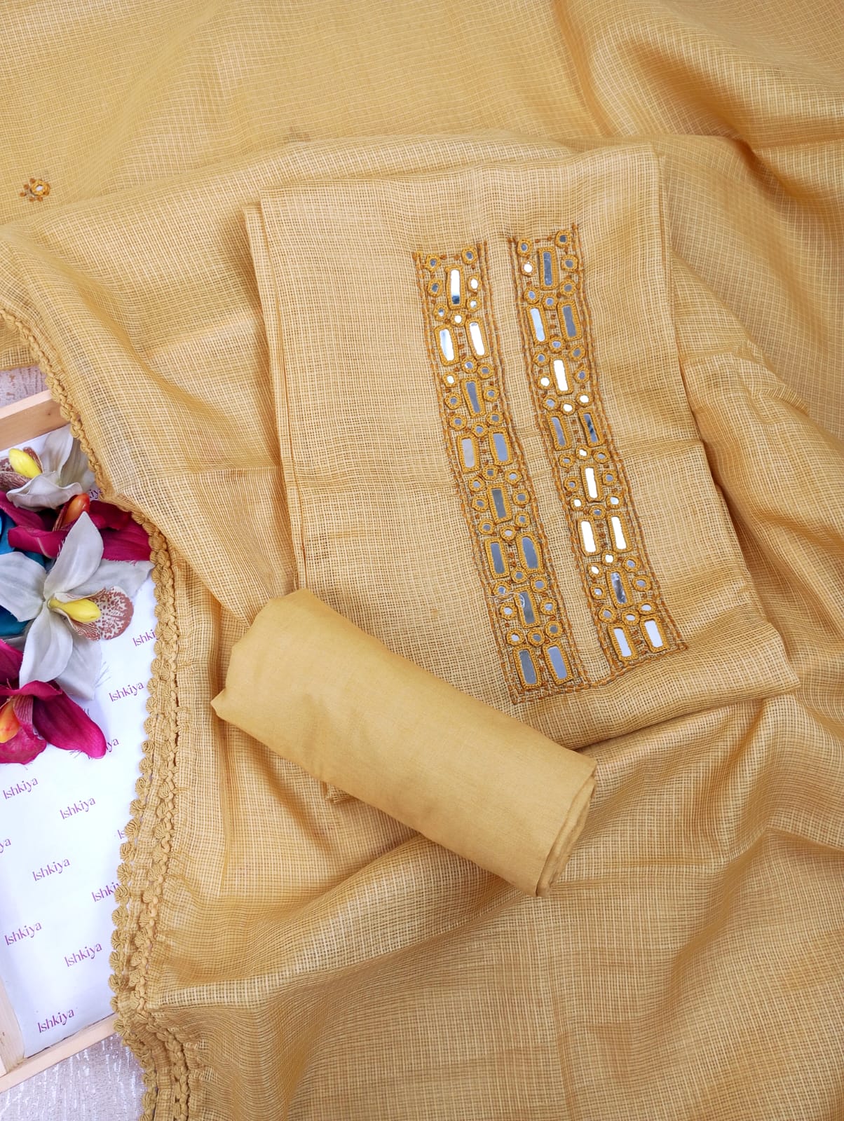 ROOHANIYAT-Unstitched Kota Suit Set