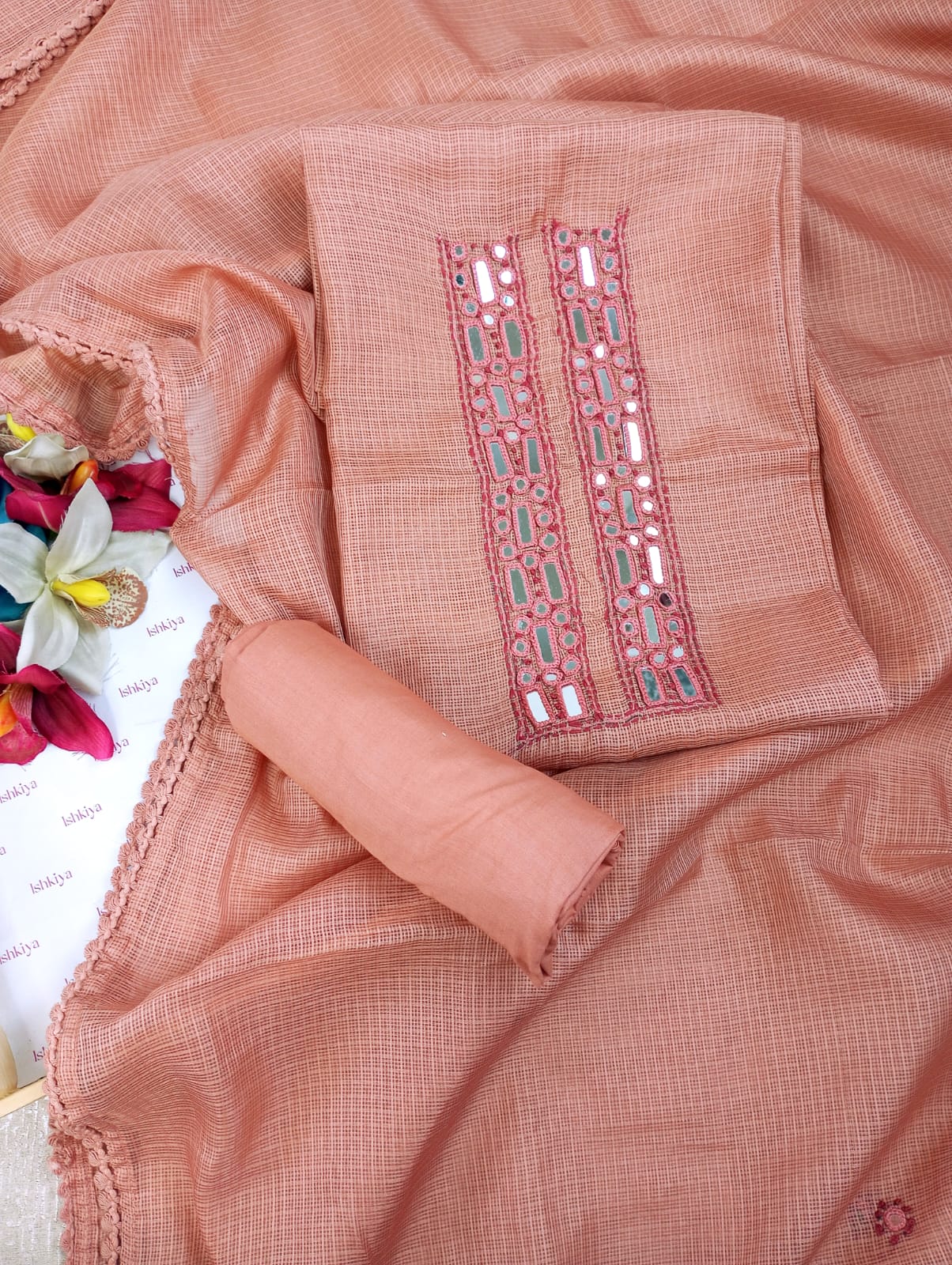 ROOHANIYAT-Unstitched Kota Suit Set