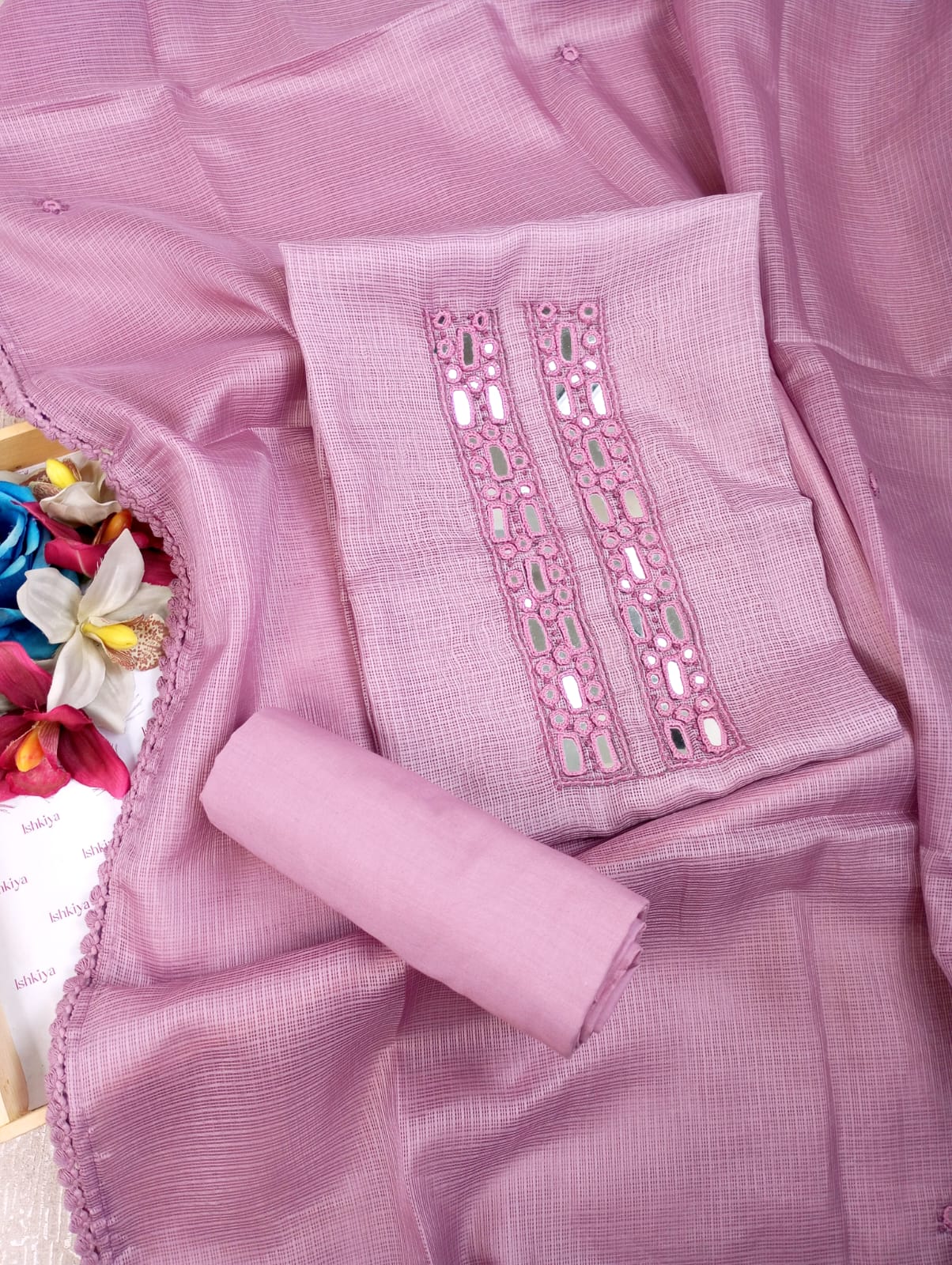 ROOHANIYAT-Unstitched Kota Suit Set