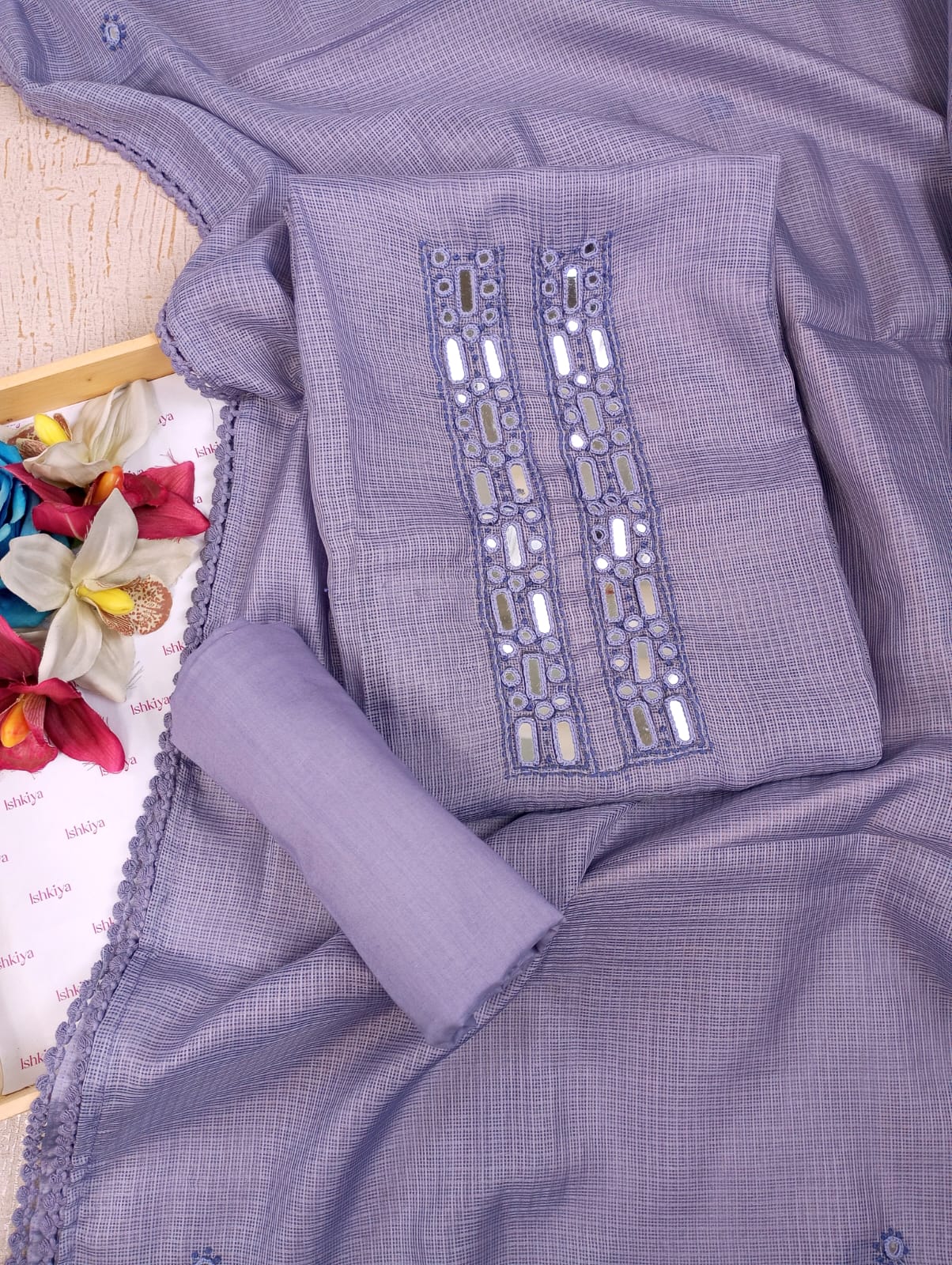 ROOHANIYAT-Unstitched Kota Suit Set