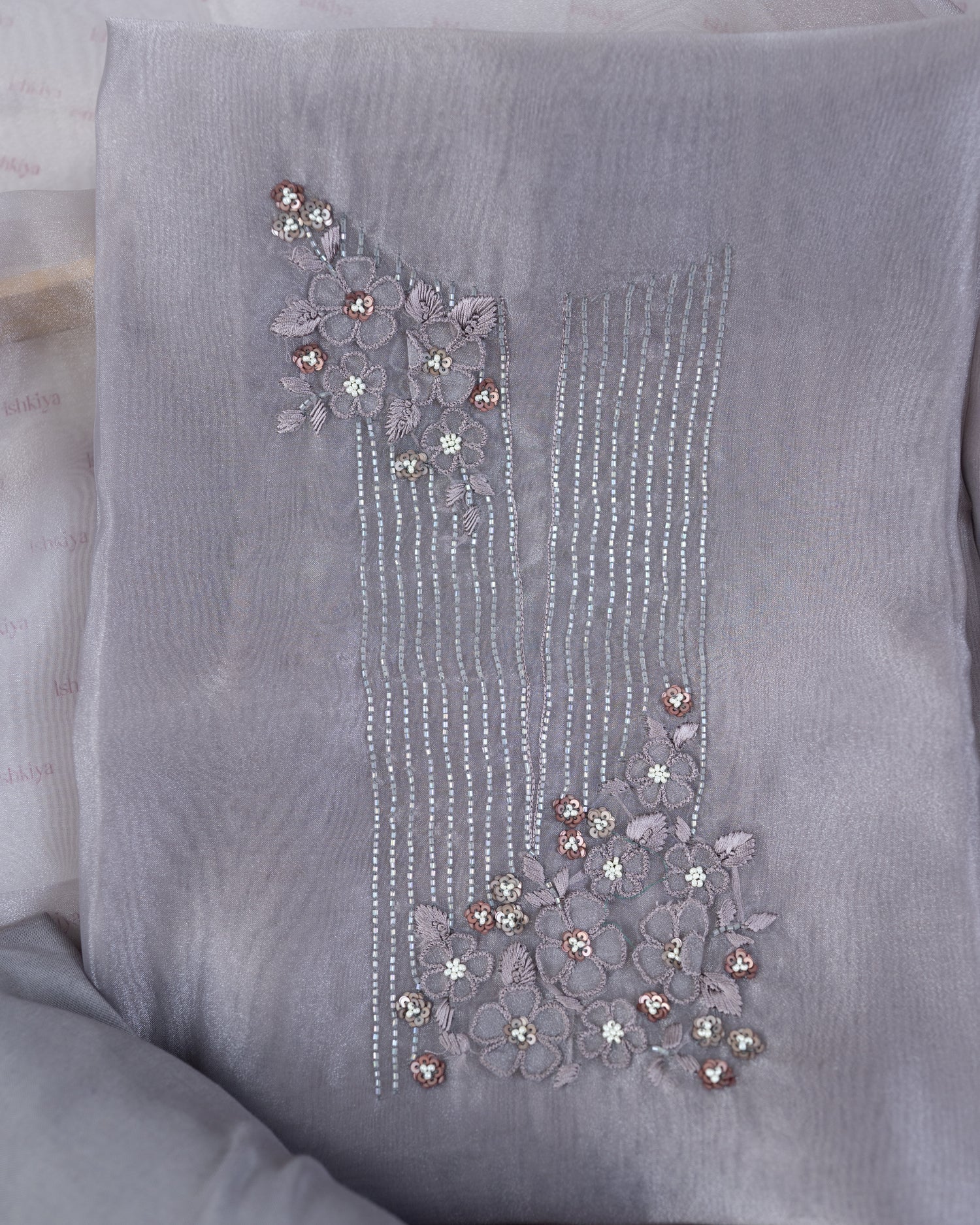 BASANT-Unstitched Organza Tissue Suit Set
