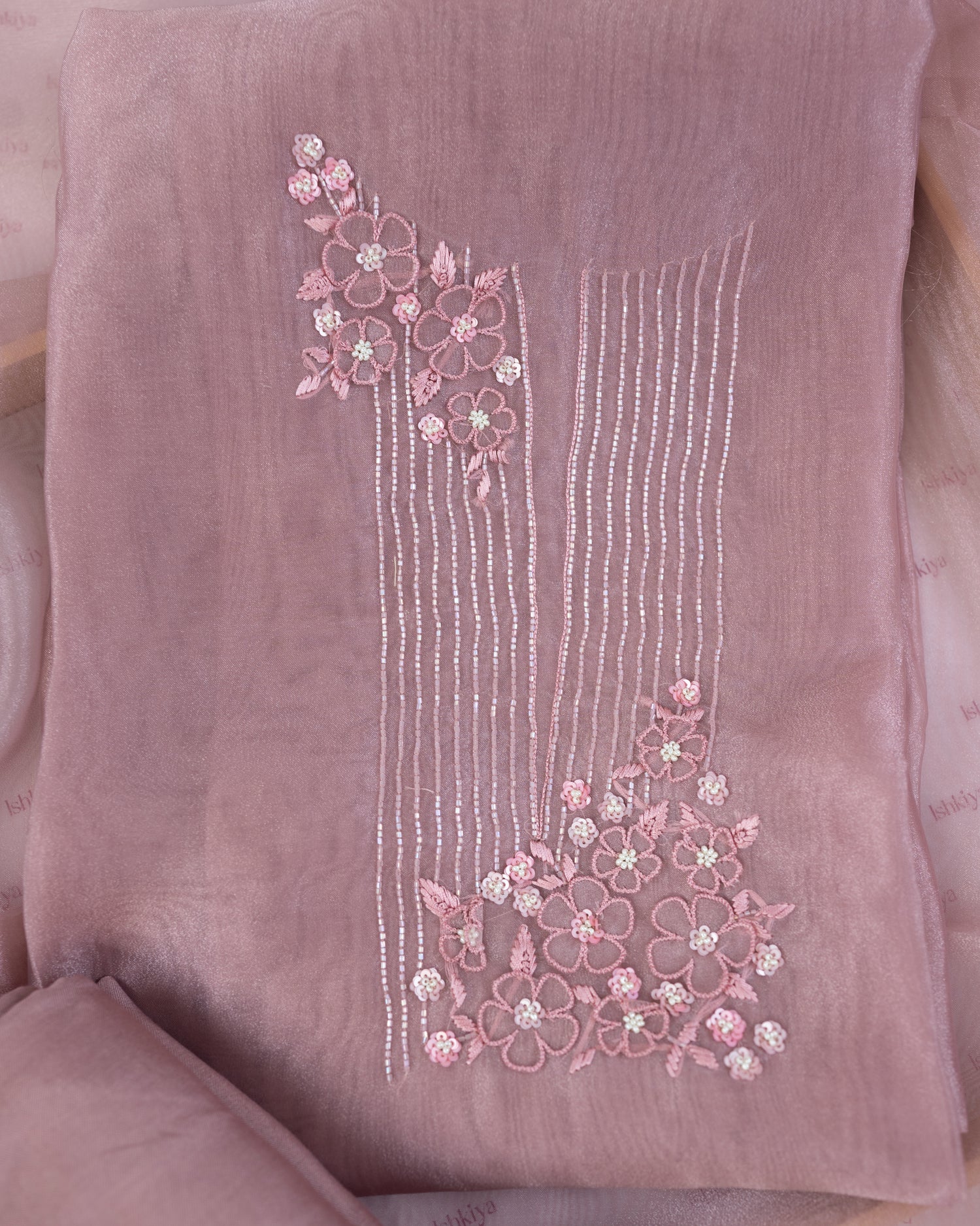 BASANT-Unstitched Organza Tissue Suit Set