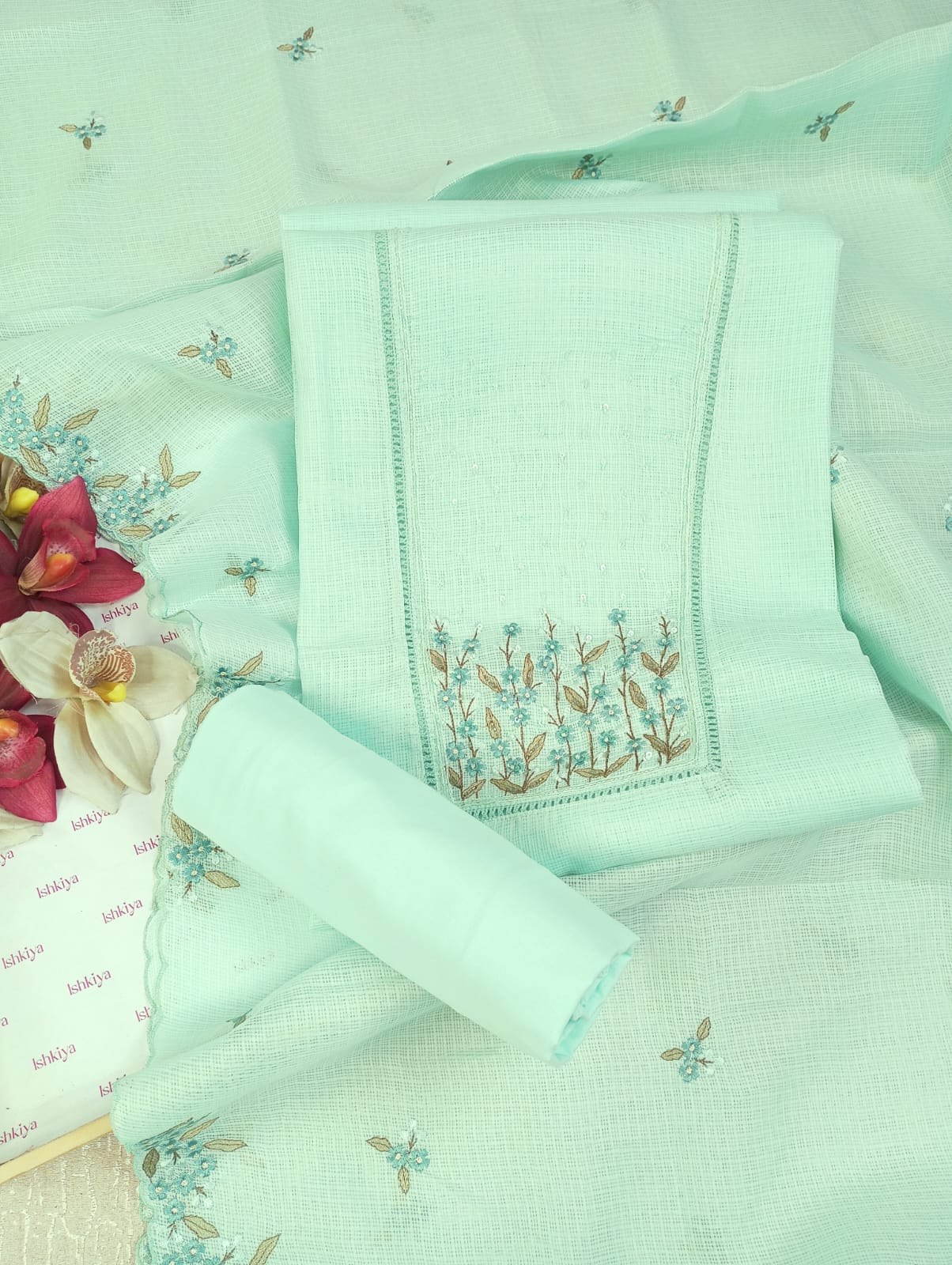 SUROOR-Unstitched Kota Suit Set