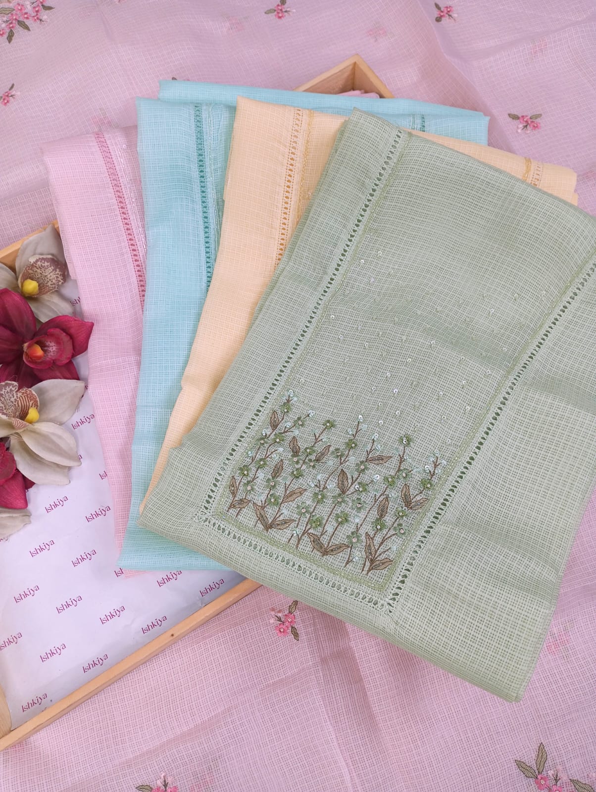 SUROOR-Unstitched Kota Suit Set