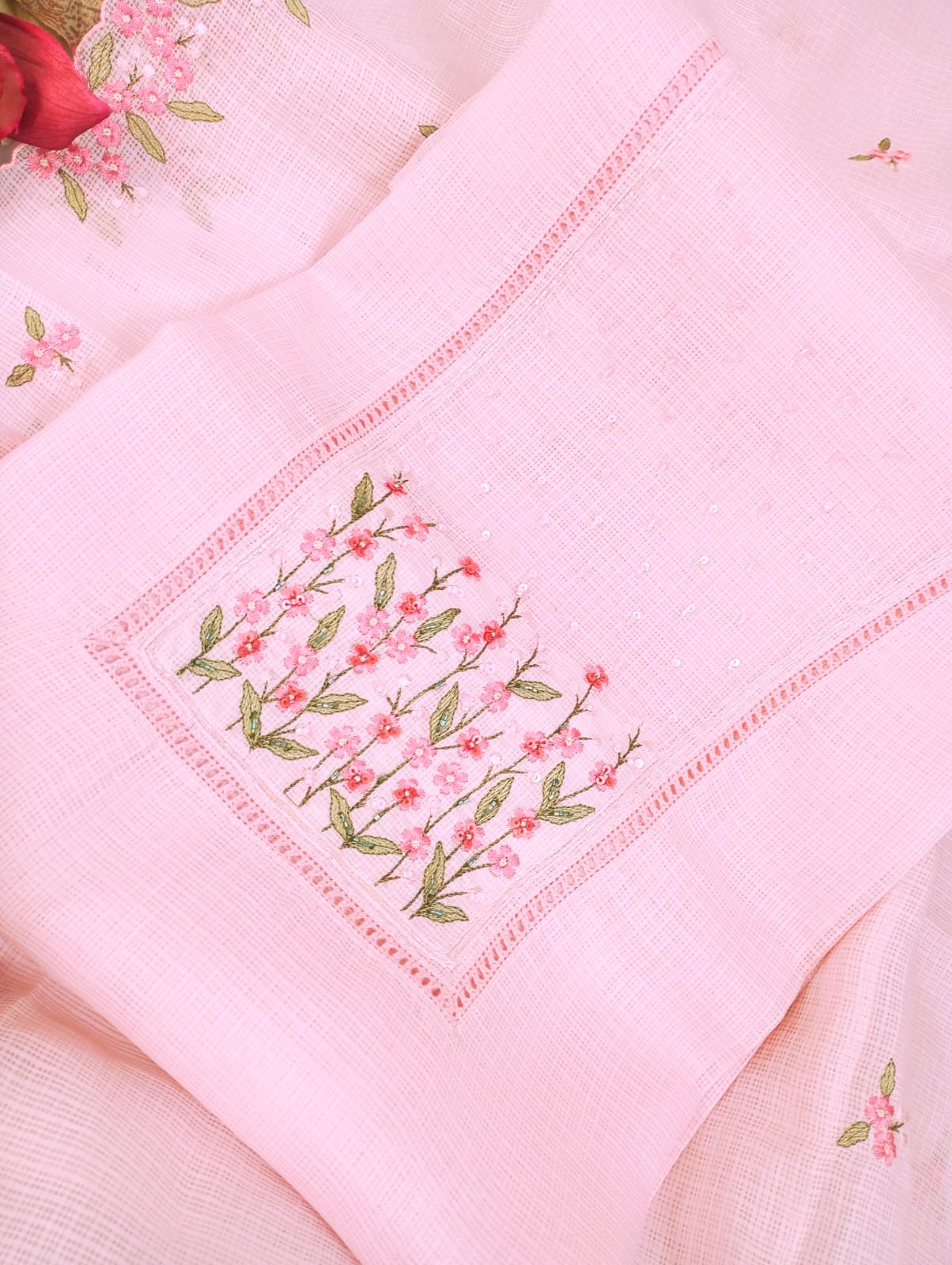 SUROOR-Unstitched Kota Suit Set