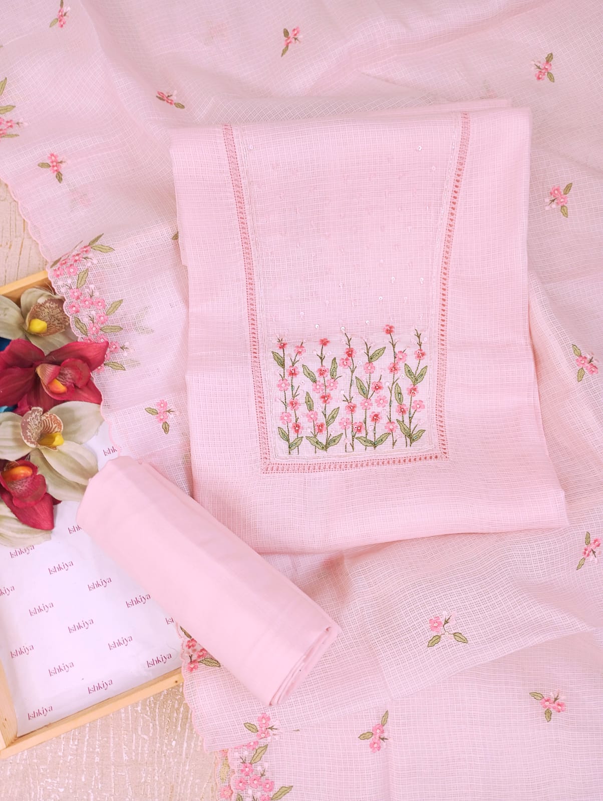 SUROOR-Unstitched Kota Suit Set