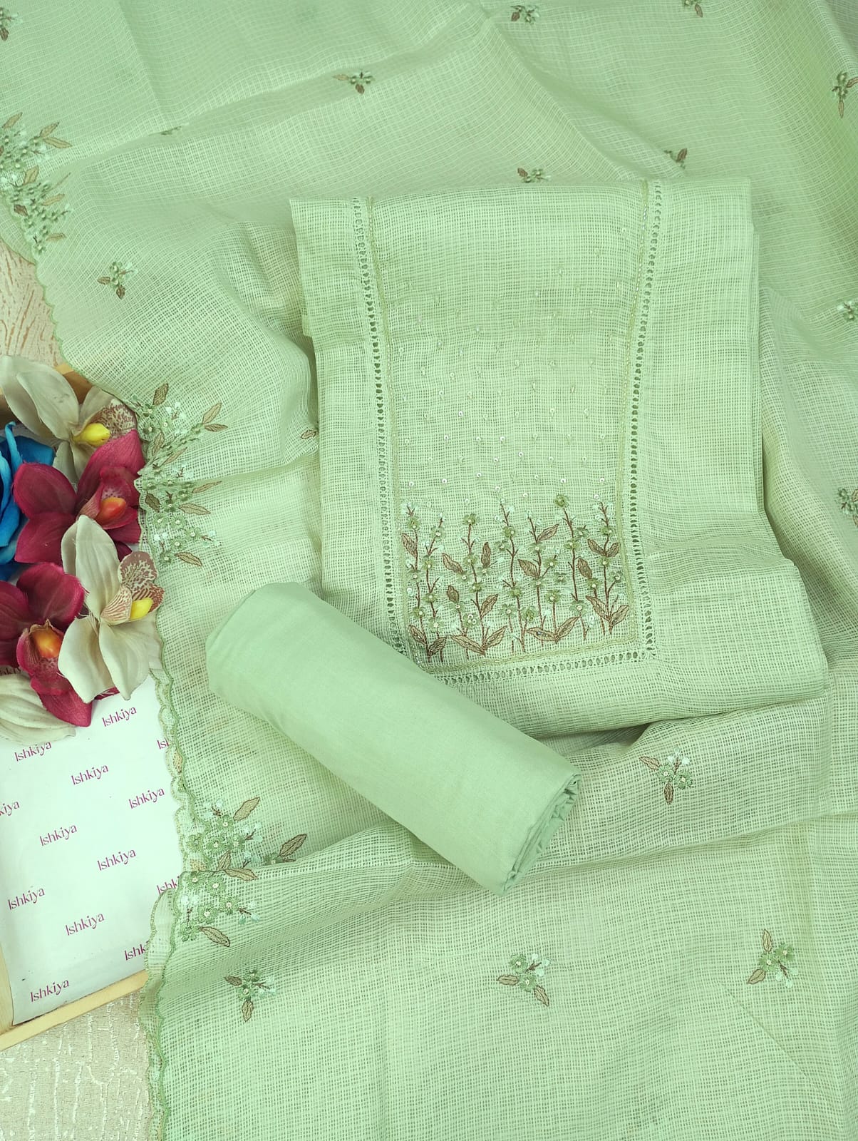 SUROOR-Unstitched Kota Suit Set