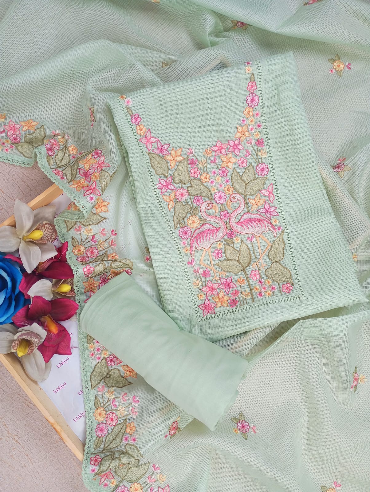 GULBAGH-PISTA GREEN KOTA SUIT SET