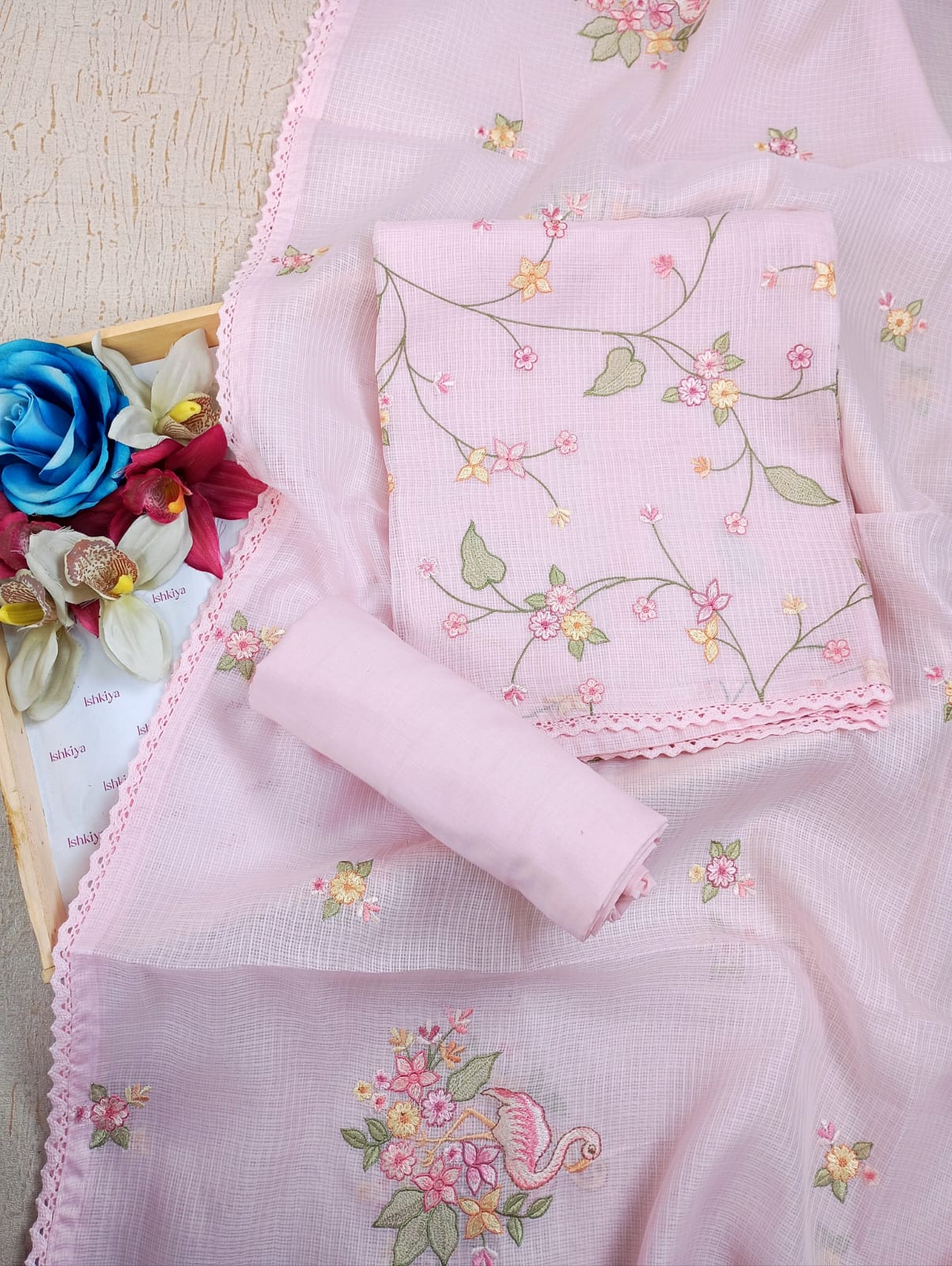 DHOOP-Unstitched Kota Suit Set