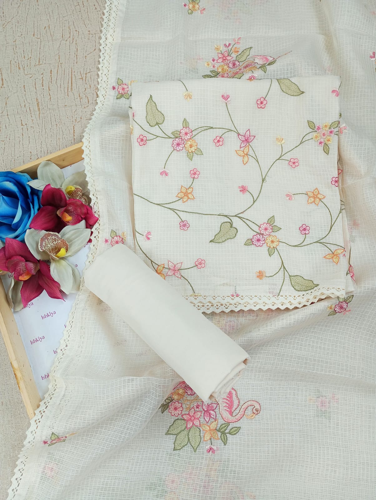 DHOOP-Unstitched Kota Suit Set