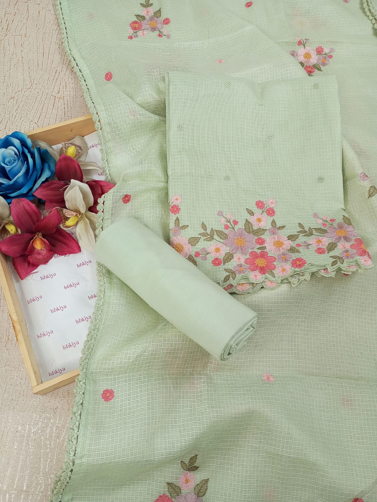 CHAMAK-Unstitched Kota Suit Set