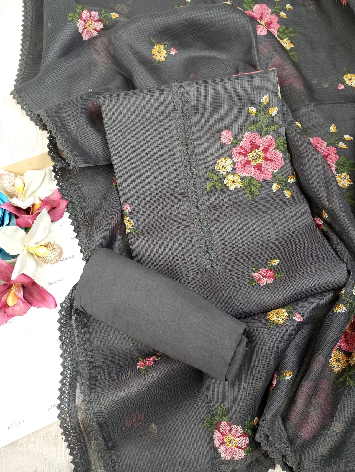 NOOR-Unstitched Kota Suit Set