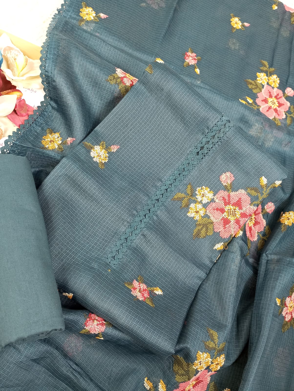 NOOR-Unstitched Kota Suit Set