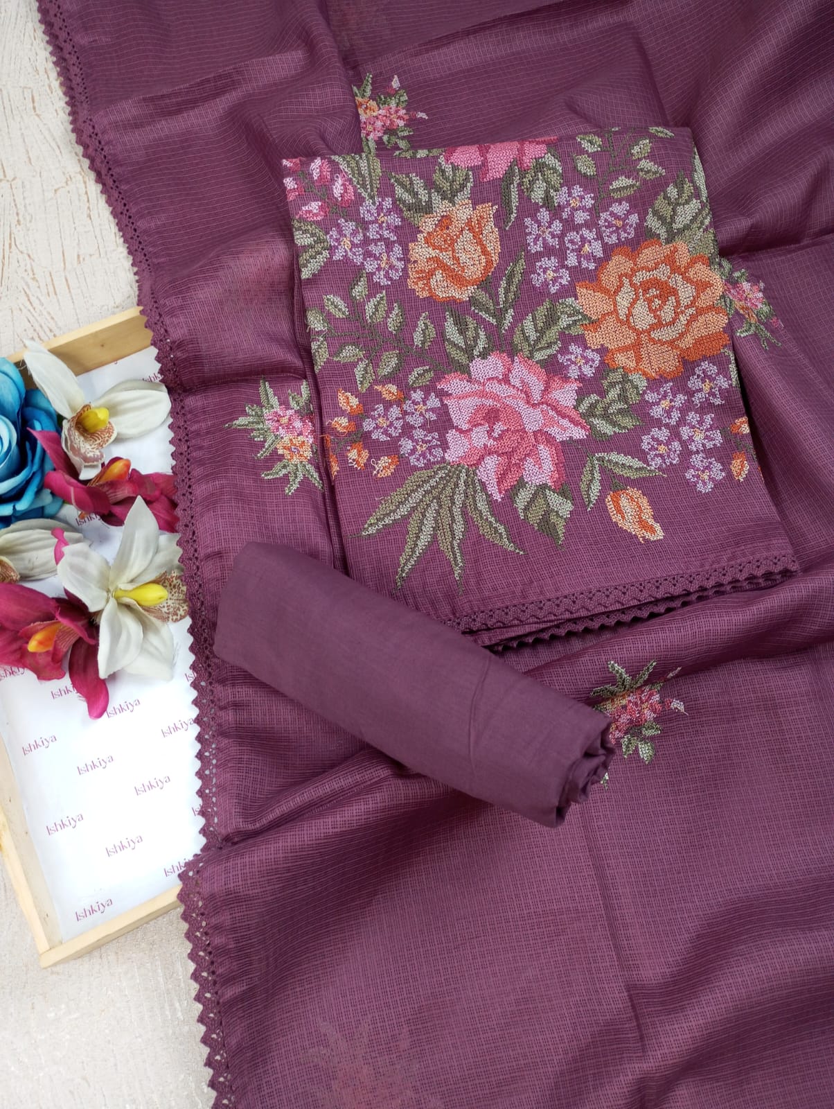 RANG ROOP-Unstitched Kota Suit Set