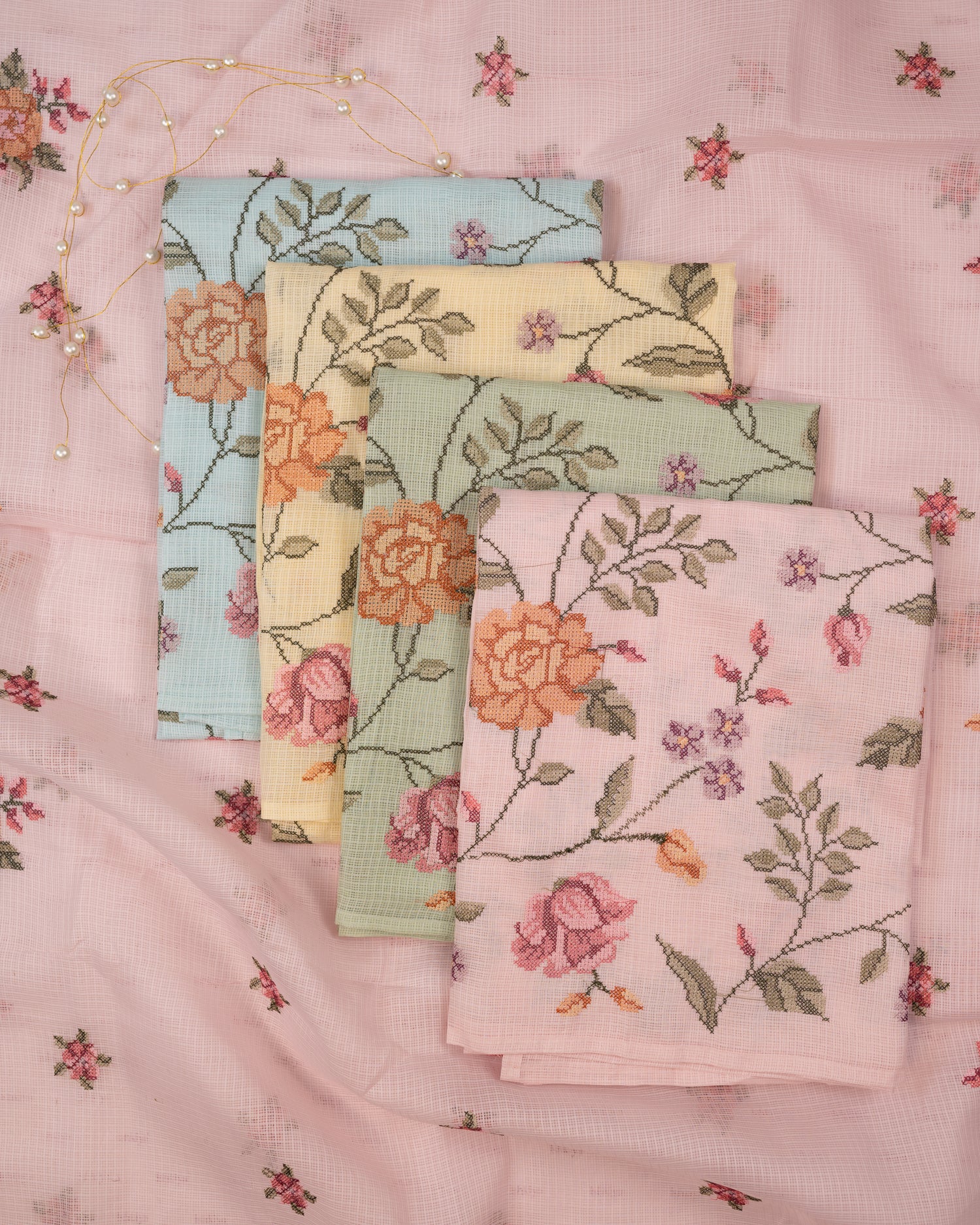 SHABNAM-Unstitched Kota Suit Set