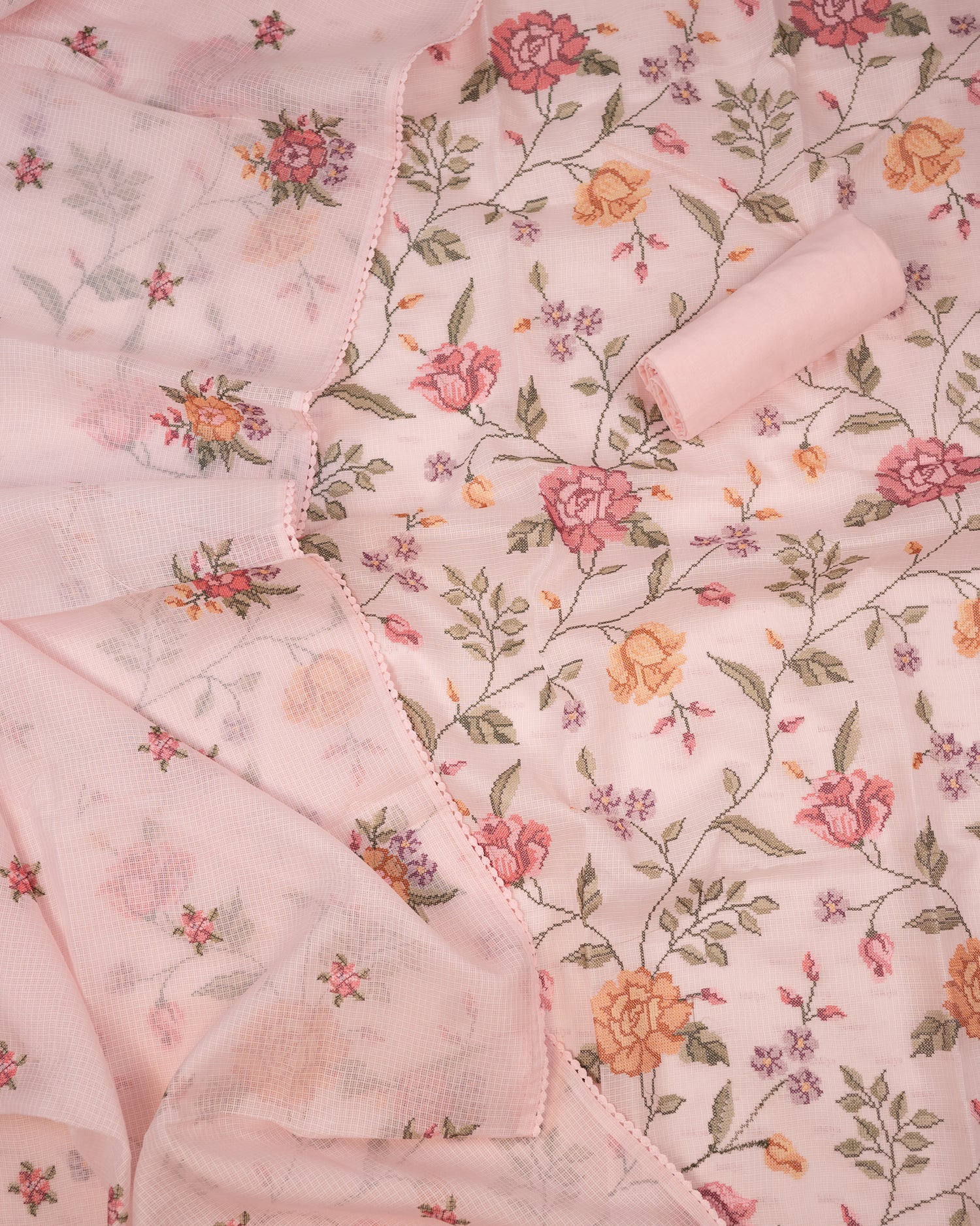 SHABNAM-Unstitched Kota Suit Set