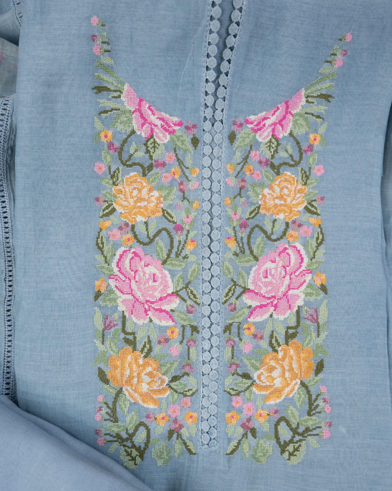 KIRAN-Unstitched Mul-Chanderi Suit Set