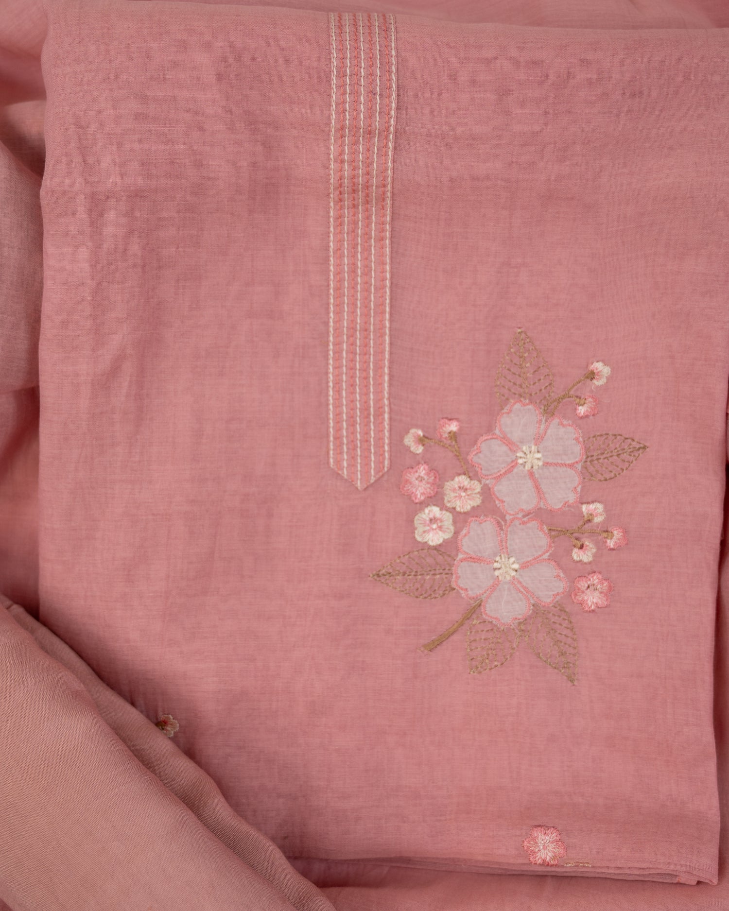 RIMJHIM-Unstitched Mul-Chanderi Suit Set