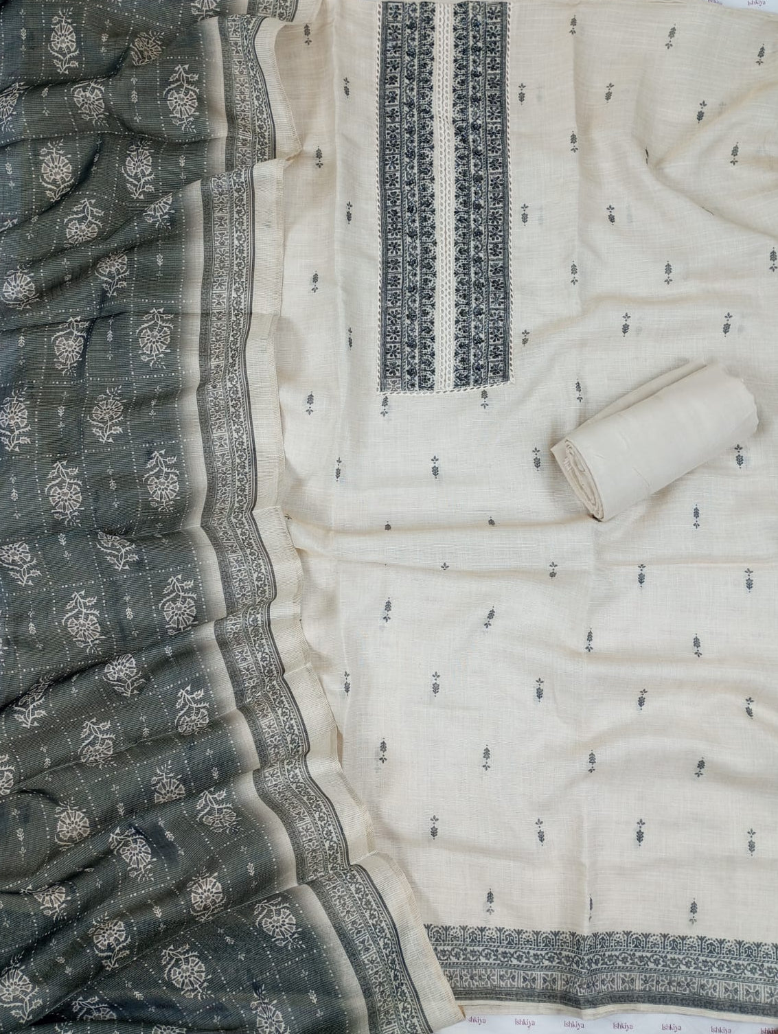 ZAUQ-Unstitched Linen Tissue suit set