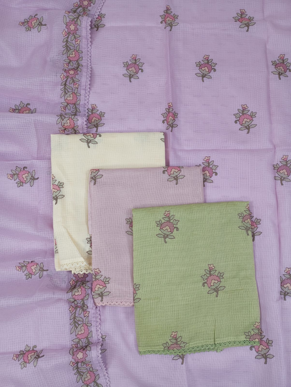 SEHAR-Unstitched Kota Suit Set