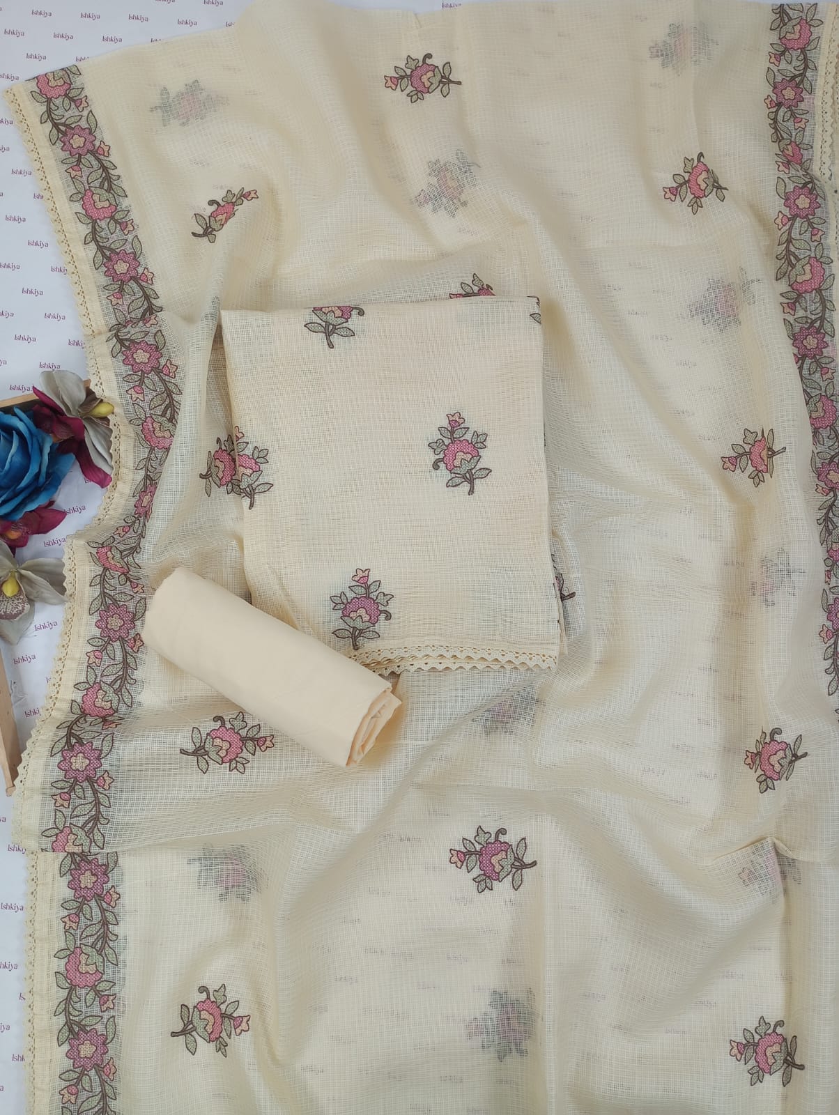 SEHAR-Unstitched Kota Suit Set