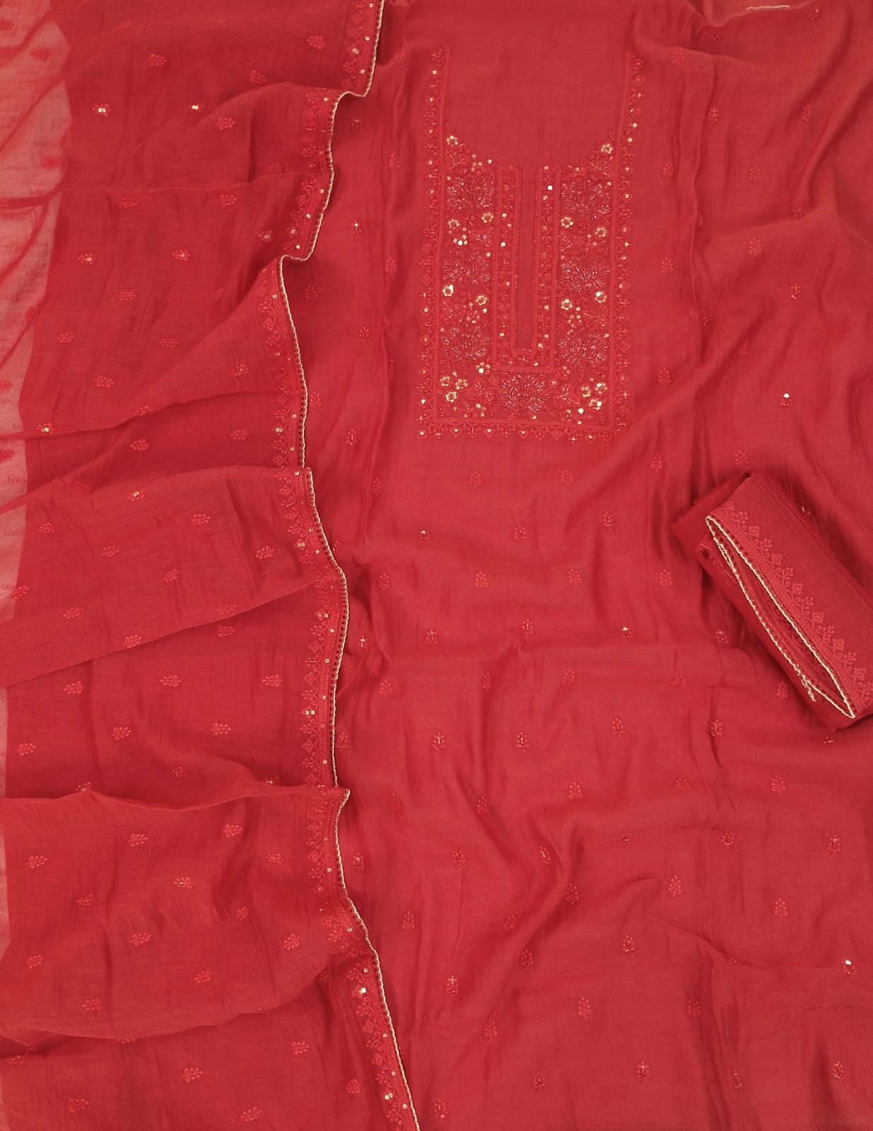 BANNO-Unstiched Mul-Chanderi Suit set