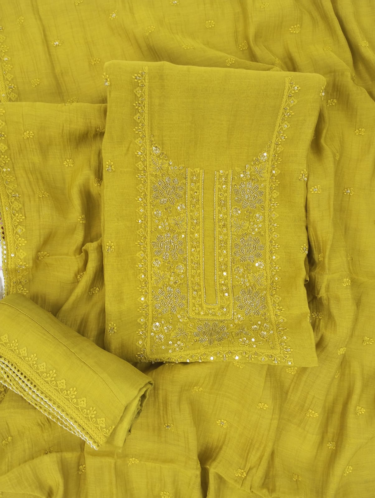 BANNO-Unstiched Mul-Chanderi Suit set