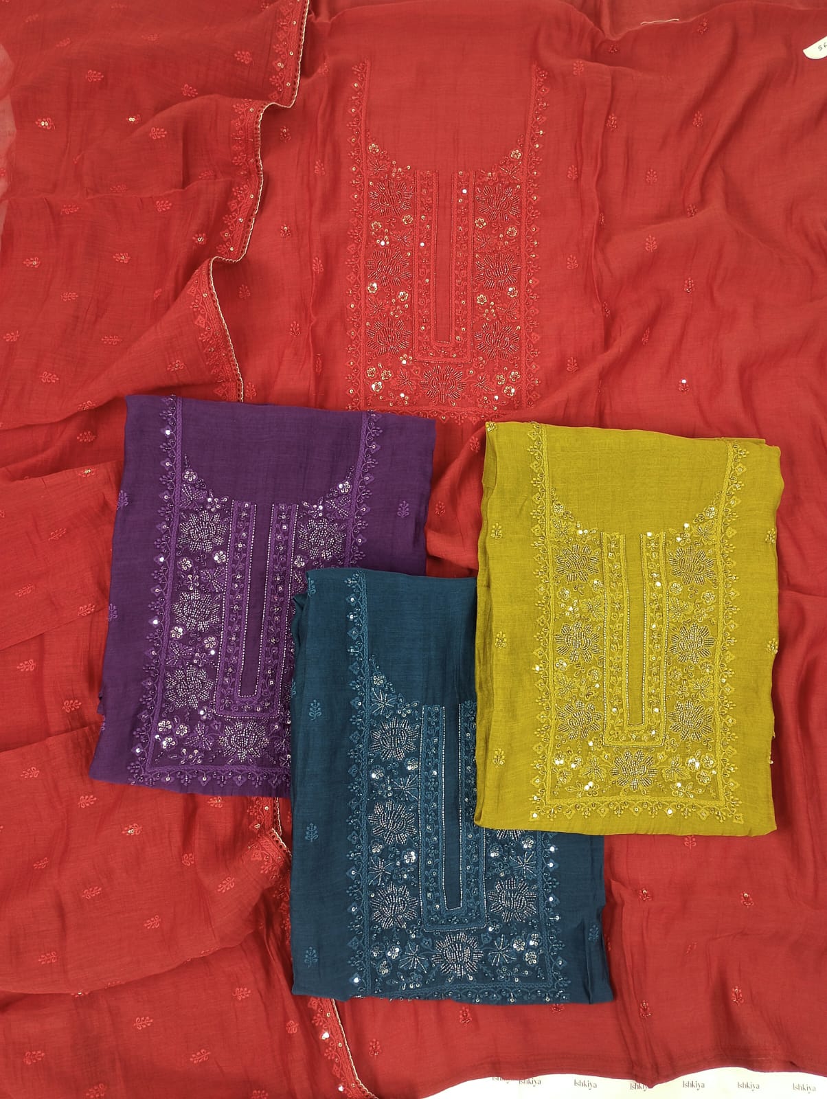 BANNO-Unstiched Mul-Chanderi Suit set