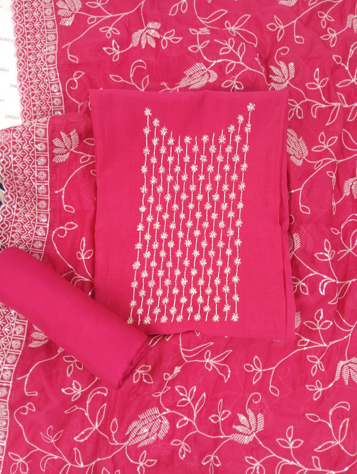 DASTAN-Unstiched Mul-Chanderi Suit set