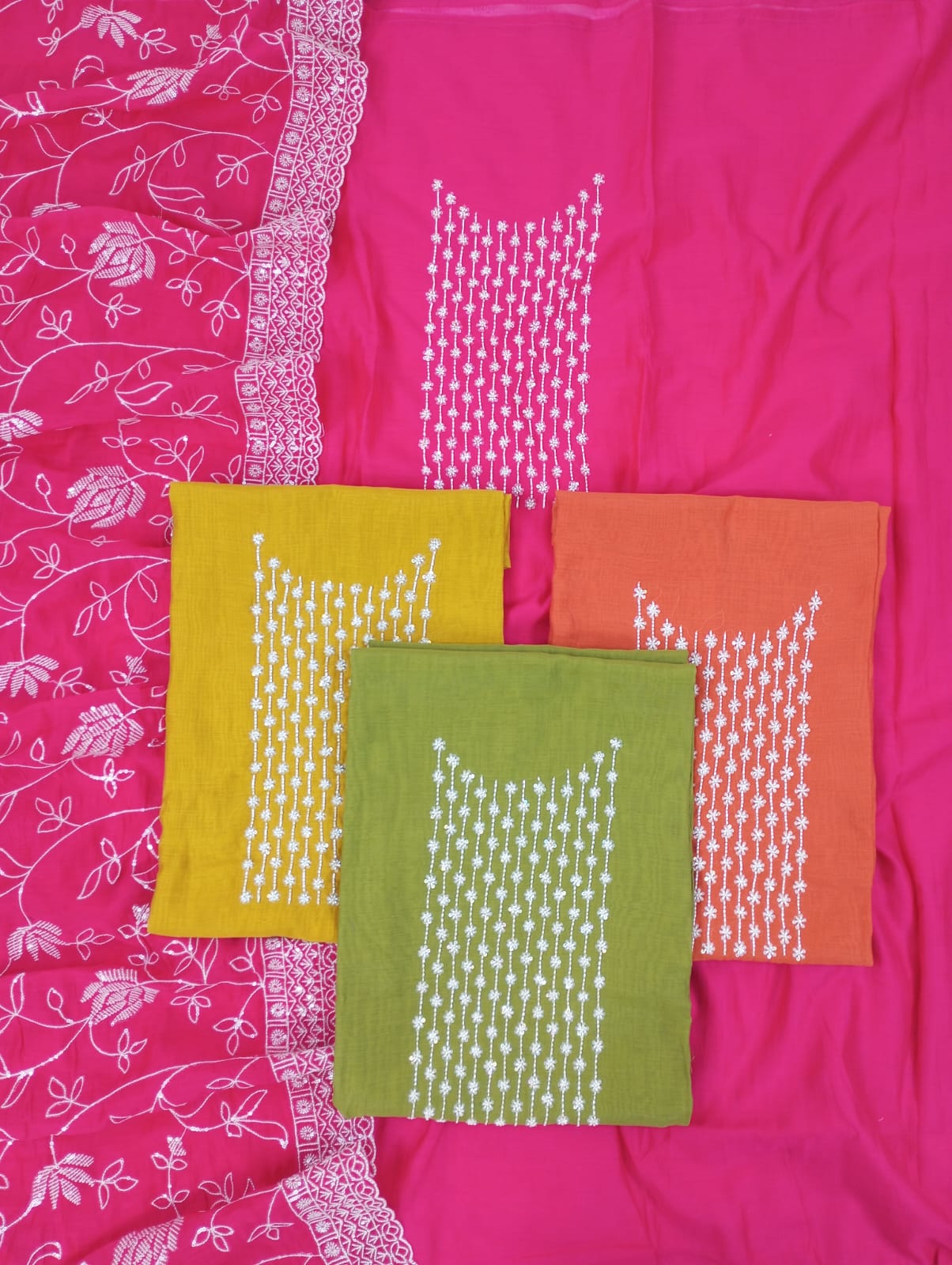 DASTAN-Unstiched Mul-Chanderi Suit set
