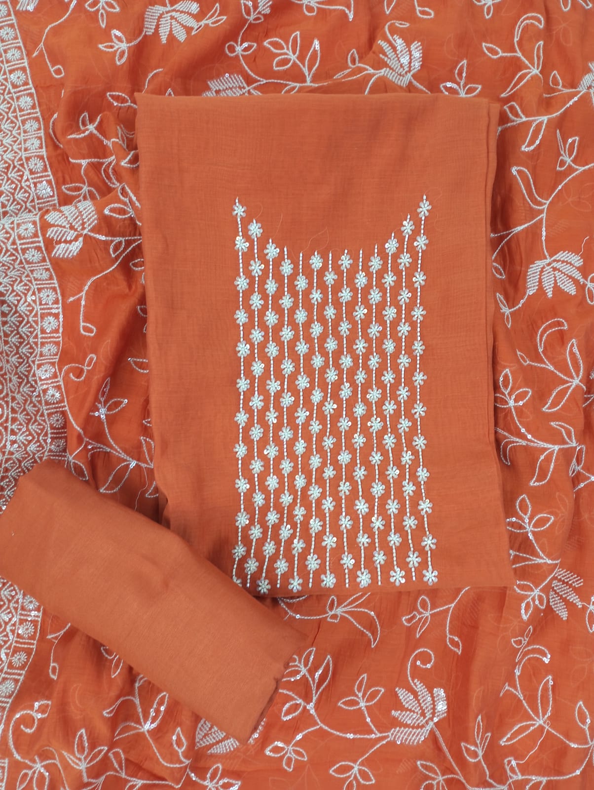 DASTAN-Unstiched Mul-Chanderi Suit set