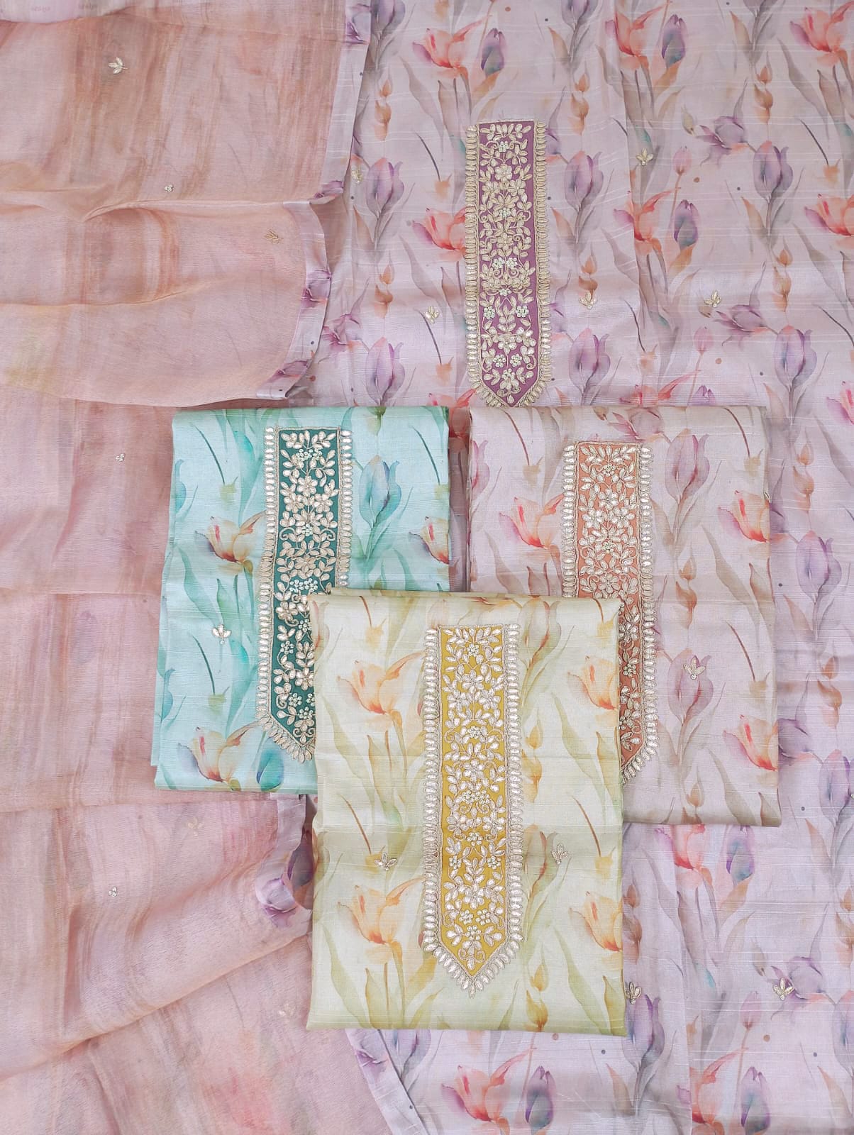 khayaal-Unstitched Linen Tissue Suit Set