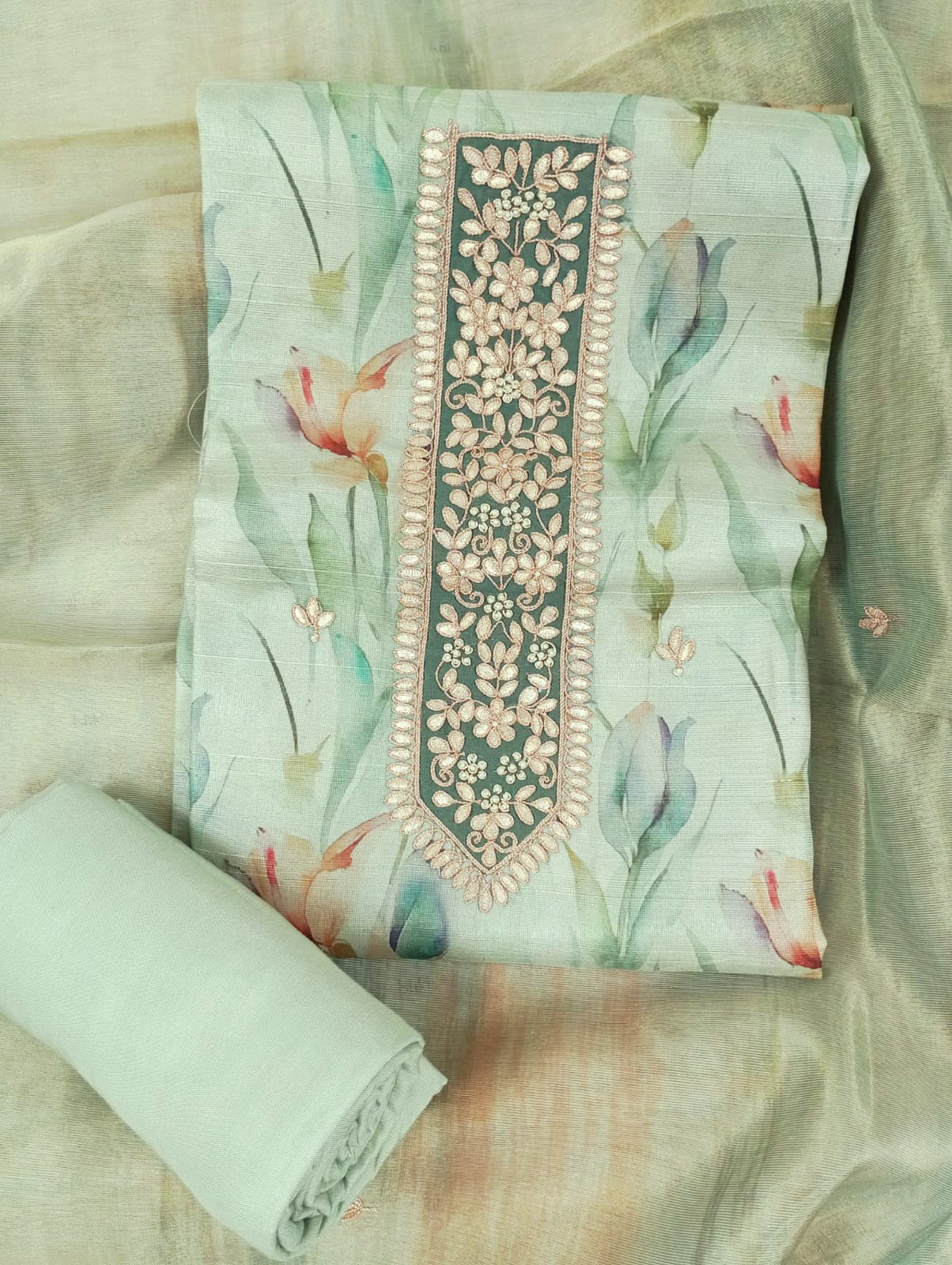 khayaal-Unstitched Linen Tissue Suit Set
