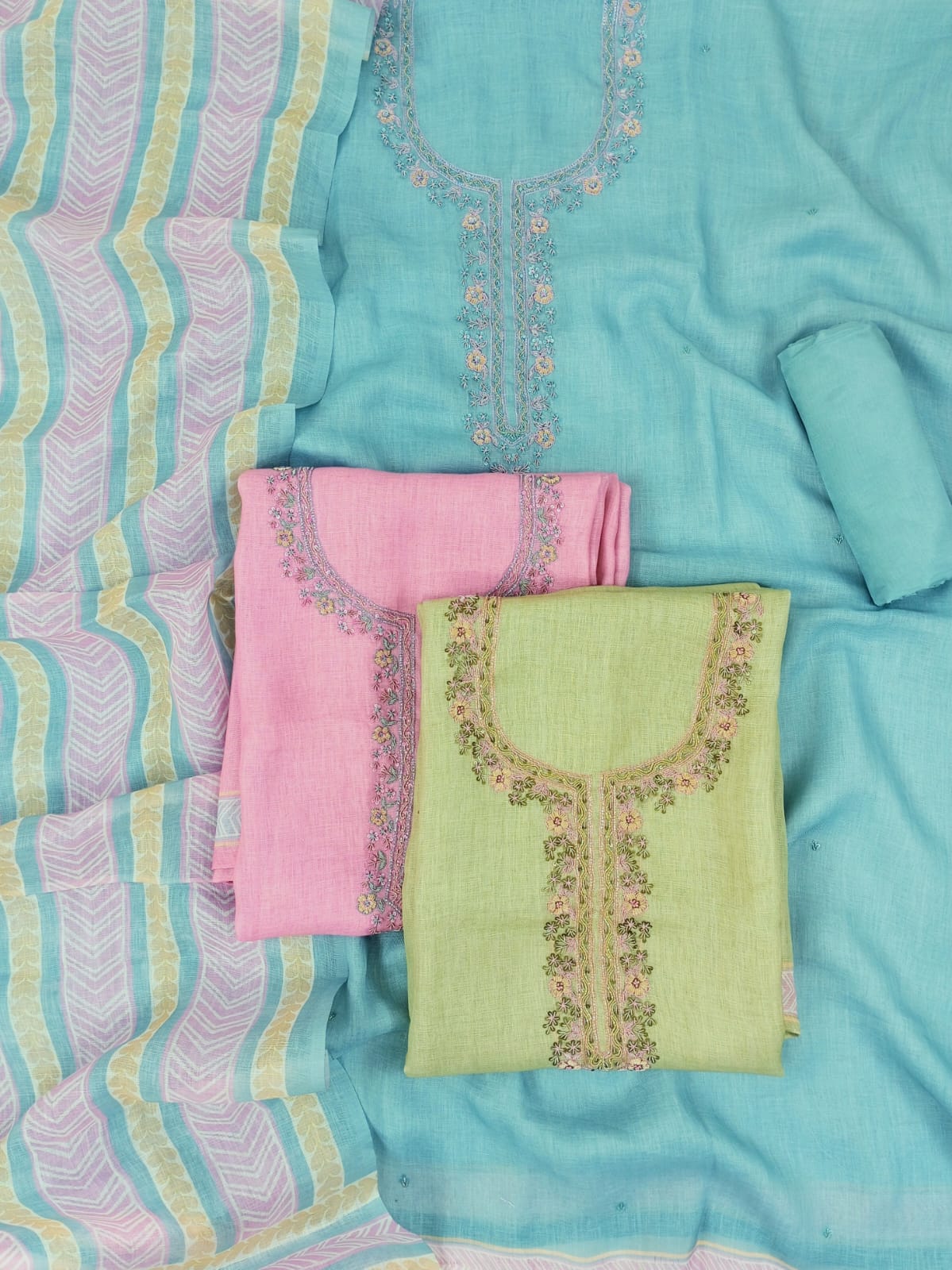 ULFAT-Unstitched Linen Suit Set