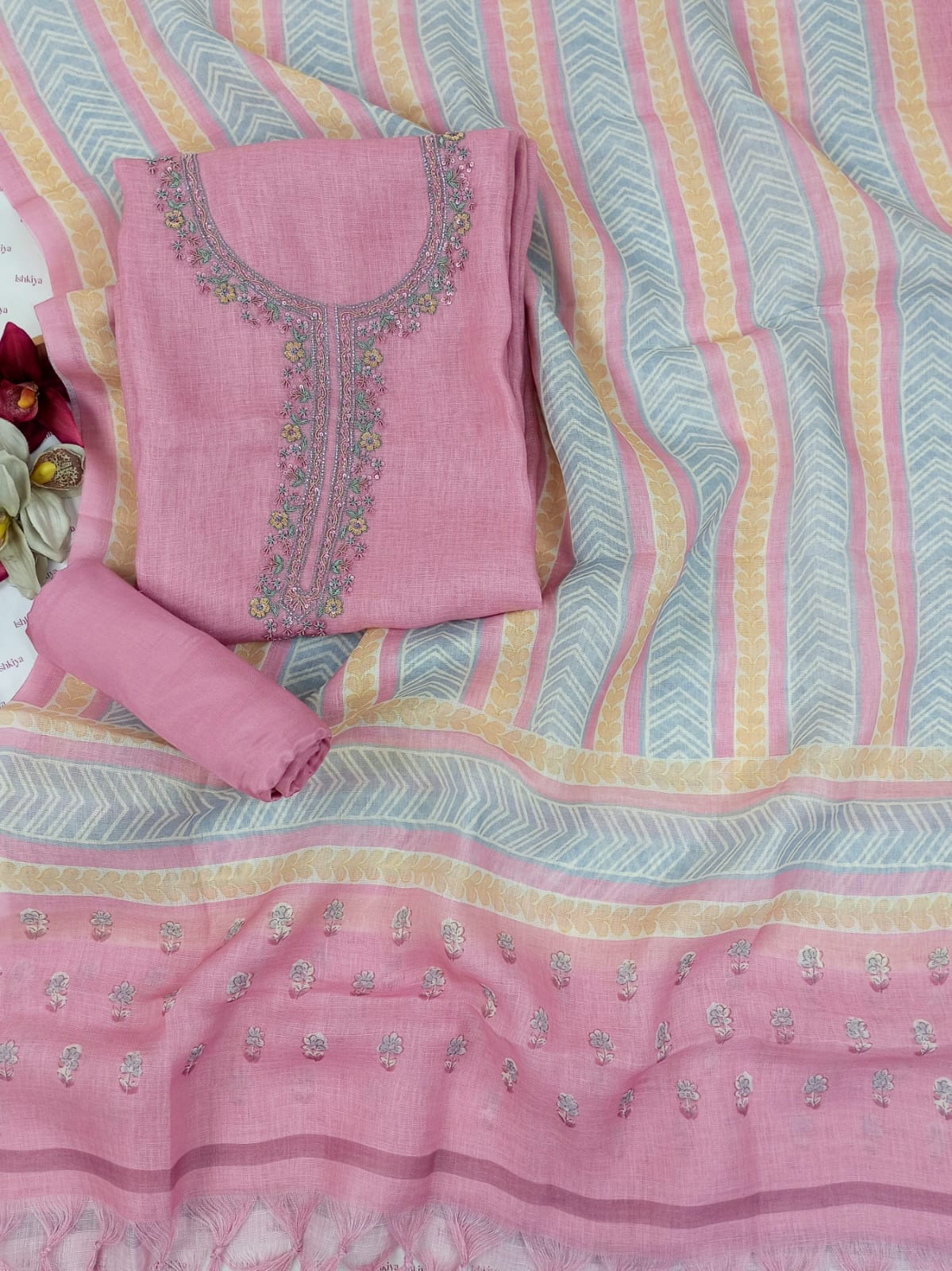 ULFAT-Unstitched Linen Suit Set