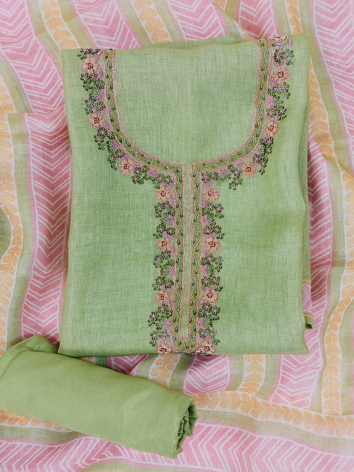 ULFAT-Unstitched Linen Suit Set