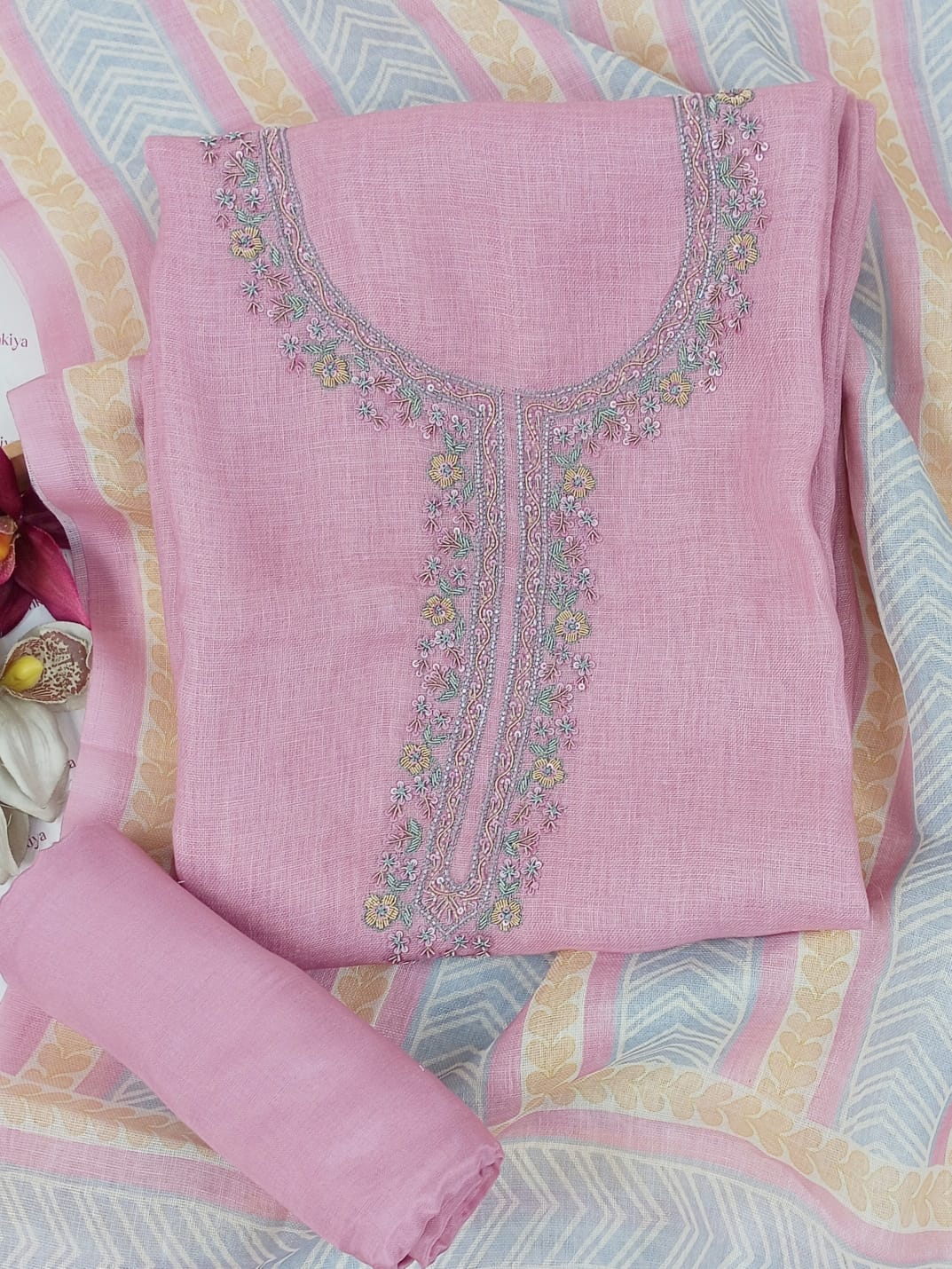 ULFAT-Unstitched Linen Suit Set