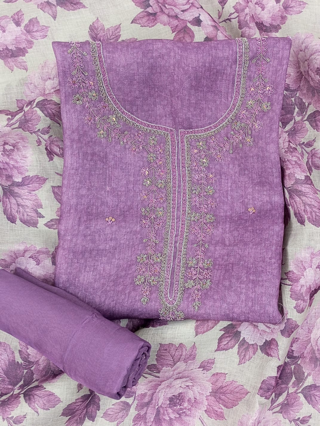 AASMAN-Unstitched Linen Suit Set